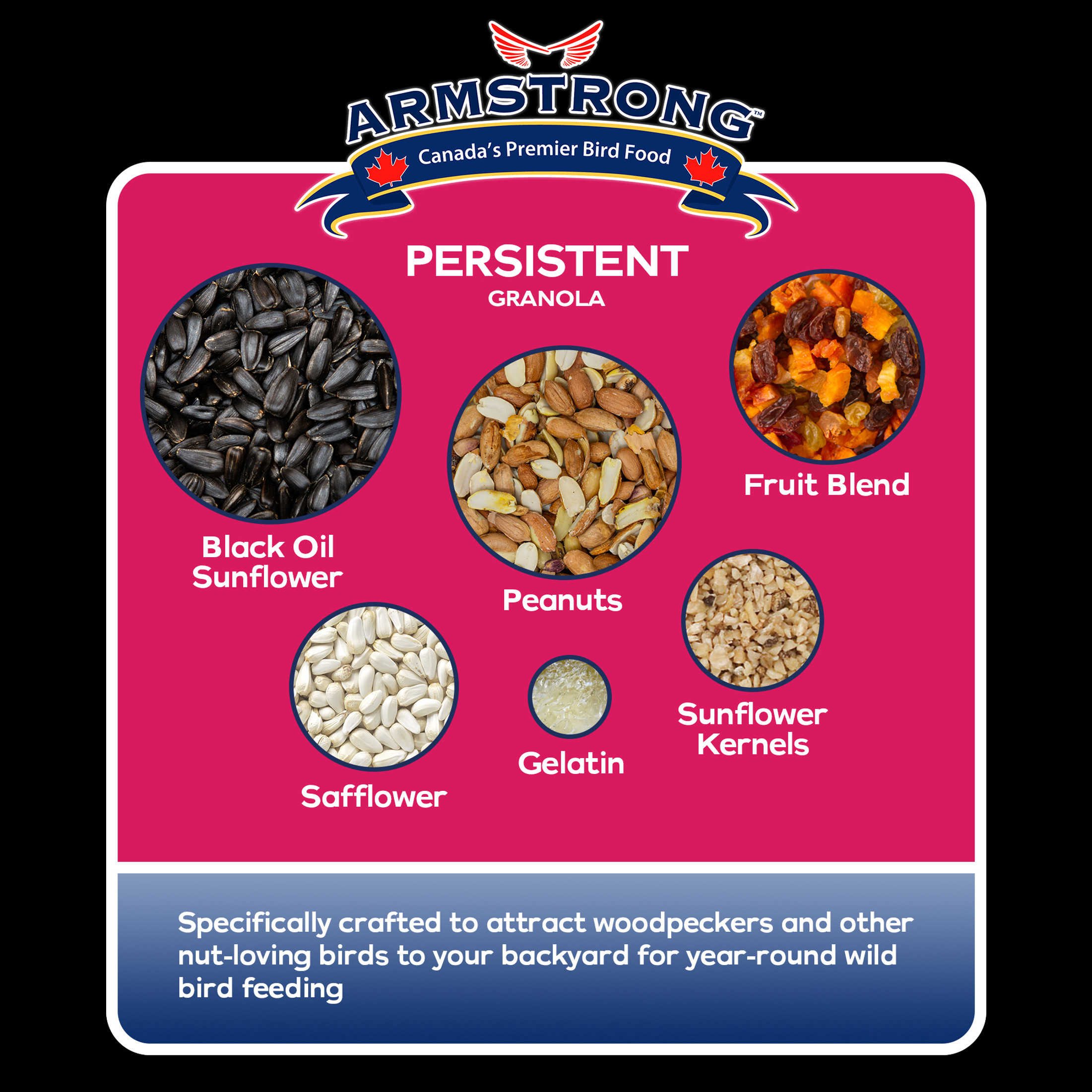 Armstrong Wild Bird Food Royal Jubilee Persistence Granola Stack, 7.05oz