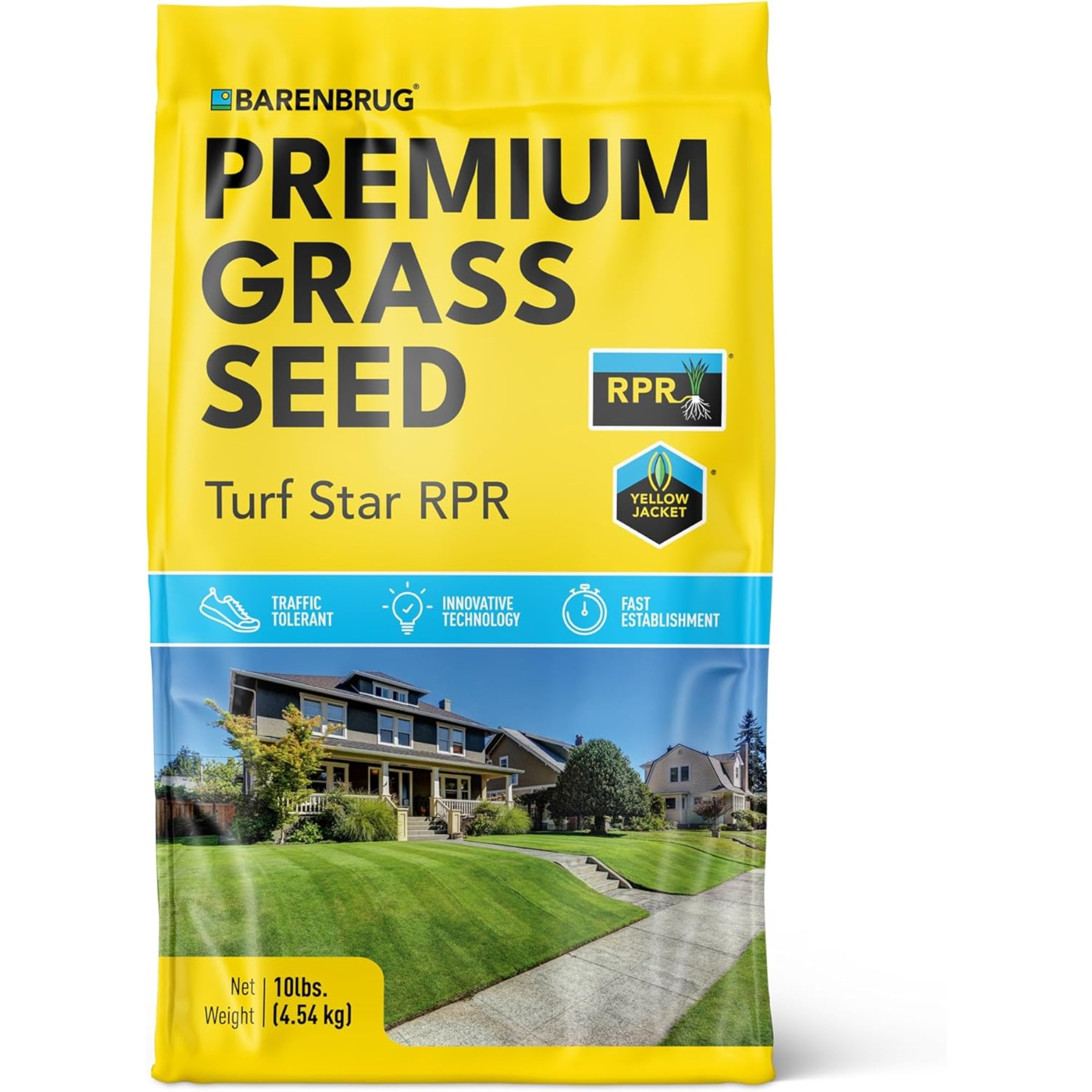 Barenbrug Turf Star RPR Grass Seed with Yellow Jacket Coating, 10lb Barenbrug Turf Star RPR Grass Seed with Yellow Jacket Coating, 10lb