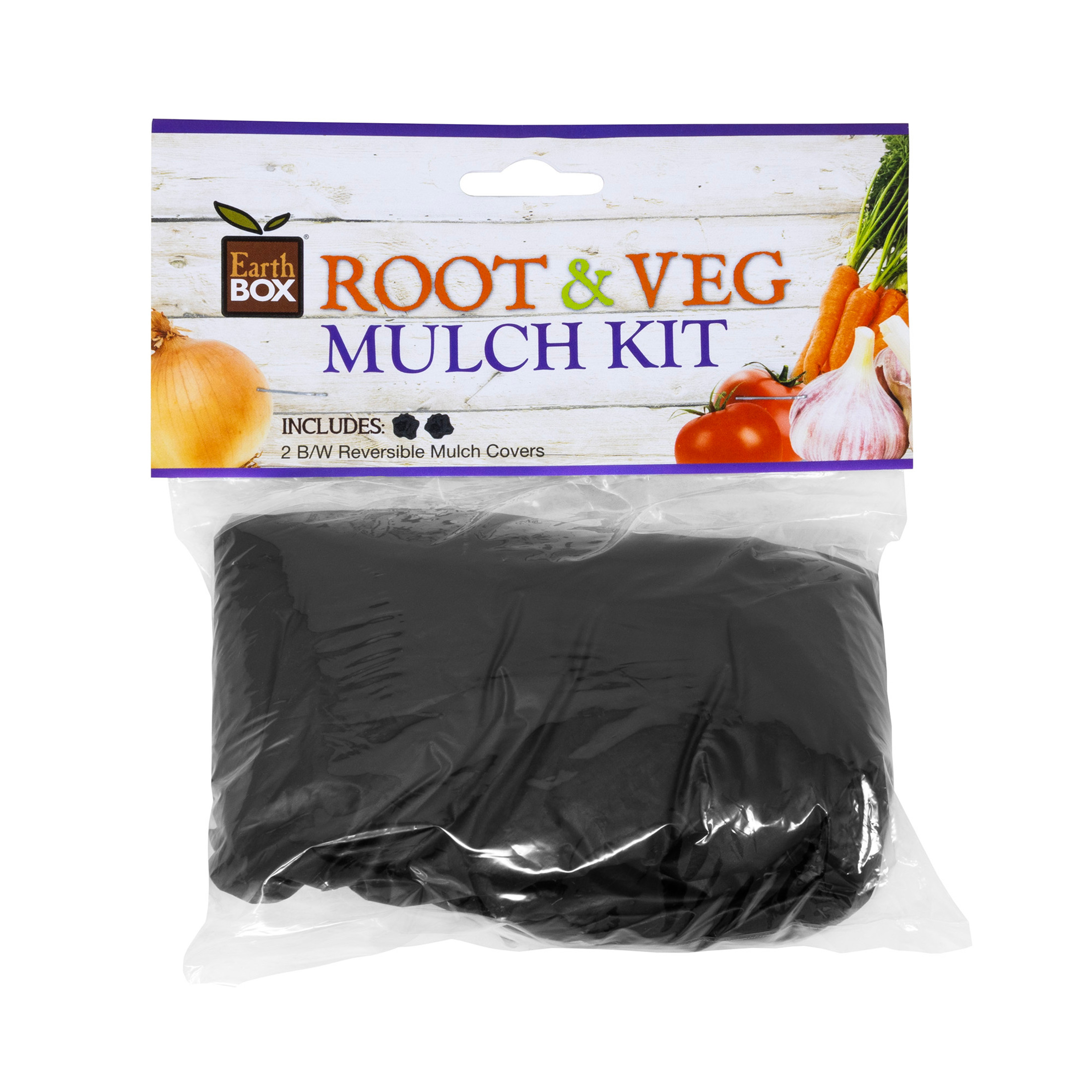 EarthBox Reversible Plastic Weed-Preventing Mulch Cover for Planters, Black/White (Pack of 2)