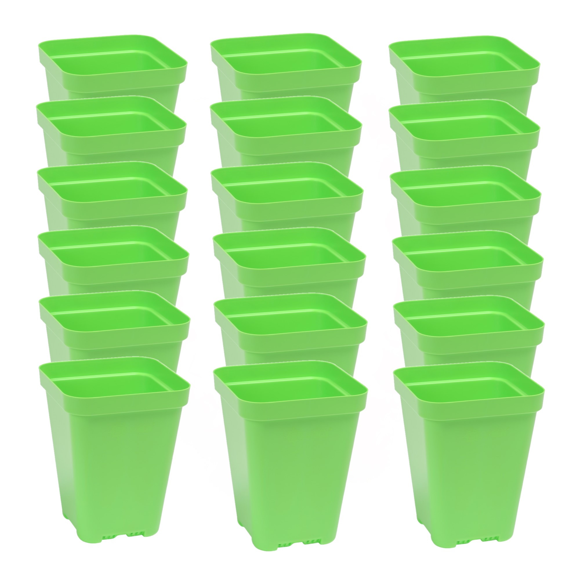 SUNPACK 3.3" x 3.3" Heavy Duty Seed Starting Square Insert Pot, 4" (Pack of 18)