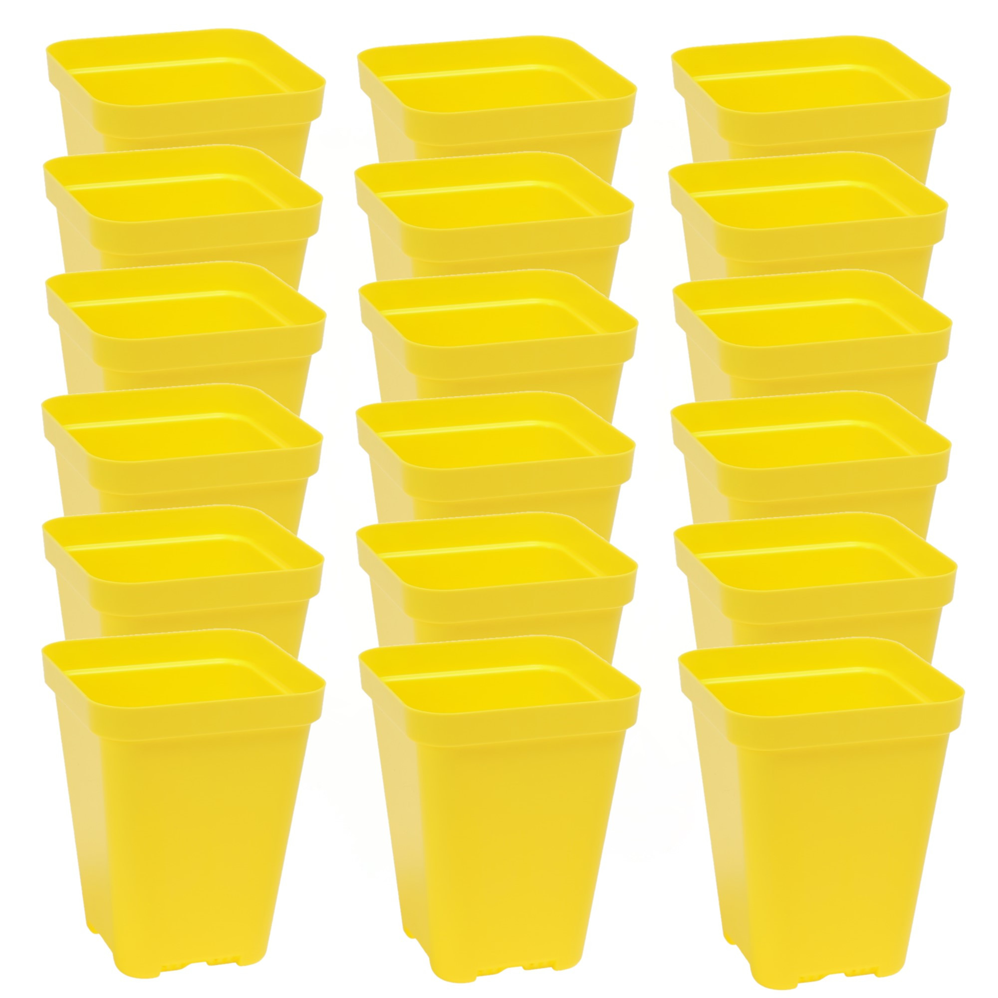 SUNPACK 3.3" x 3.3" Heavy Duty Seed Starting Square Insert Pot, 4" (Pack of 18)