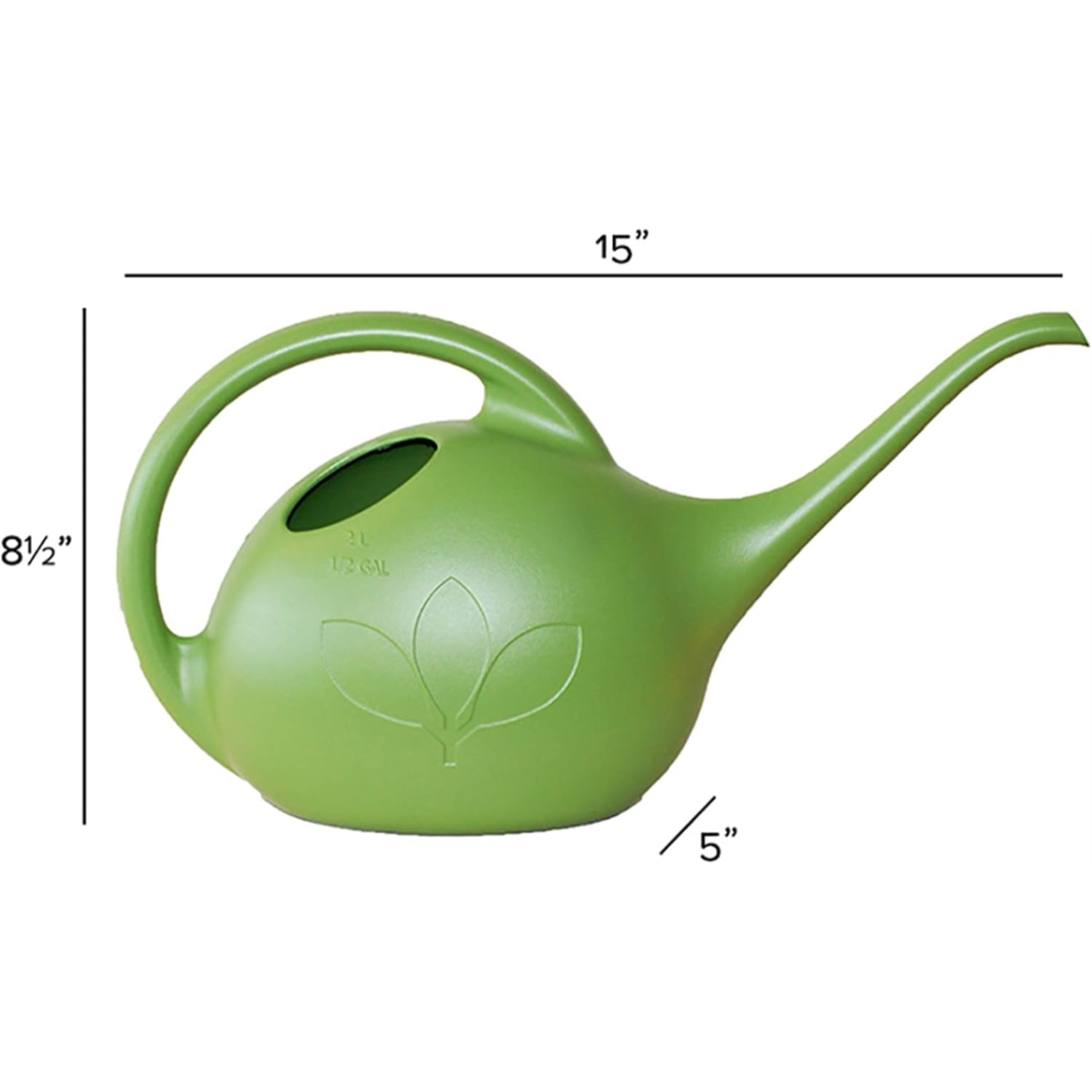 Novelty Indoor Watering Can – Durable Plastic with Long-Spout & Ergonomic Handle, Green, 0.5 Gal