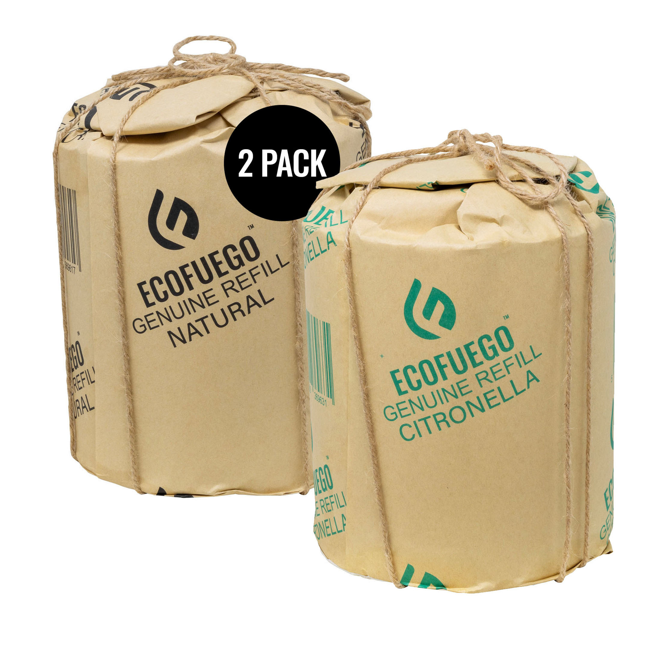 Eco Fuego Fuel Refills for Eco Fuego Fire Pits, 2 x 8-Hour Biodegradable Vegetable Wax Refills, Sustainable & Clean Burning, Interval Use (Pack of 2)
