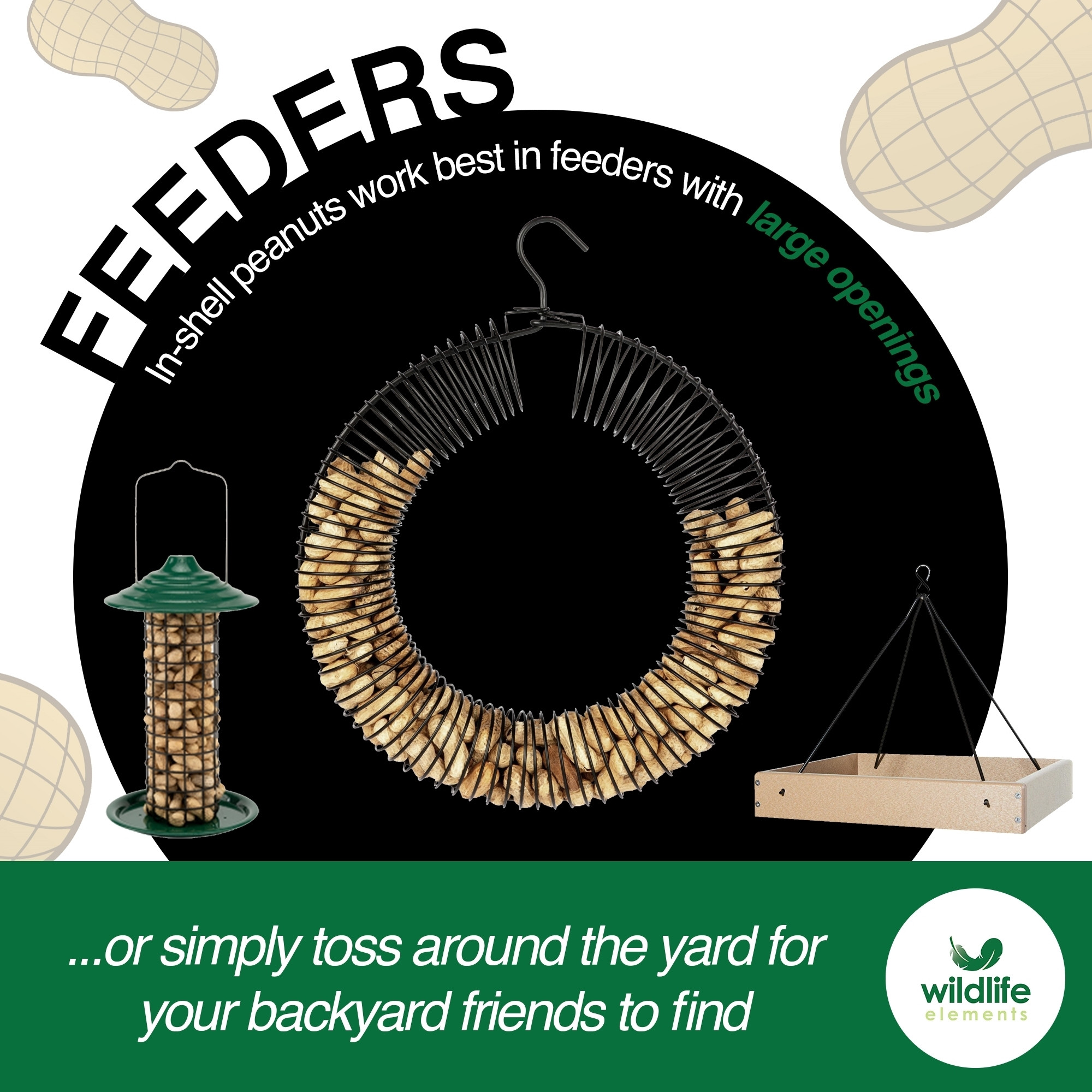 Wildlife Elements Peanut Party Raw In-Shell Peanuts – Natural, Nutrient-Rich Wildlife Food for Birds, Squirrels & Waterfowl, 10lb