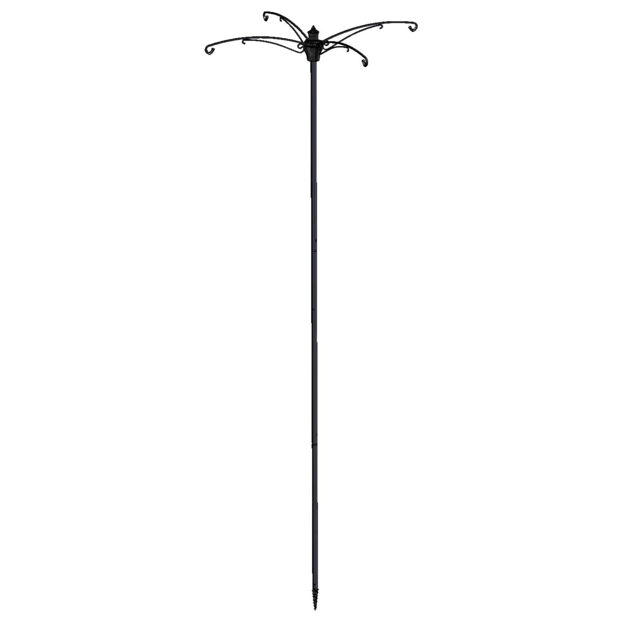Brome BirdsUP Versa 4 Bird Feeder Pole Kit, 4-Arm Hanging Station, Black