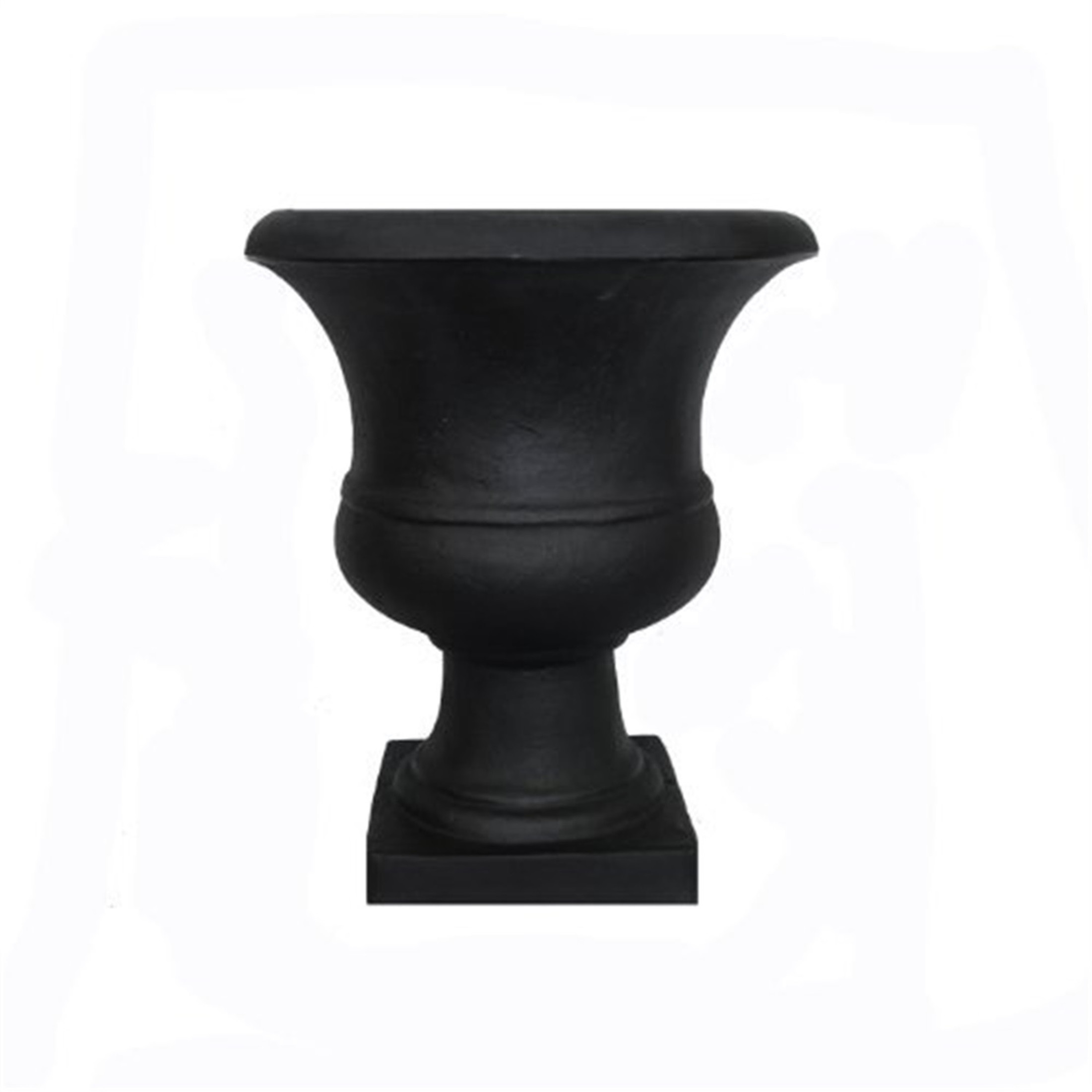 Tusco Products Outdoor Plastic Flower Planter Urn, Black, 18.5"