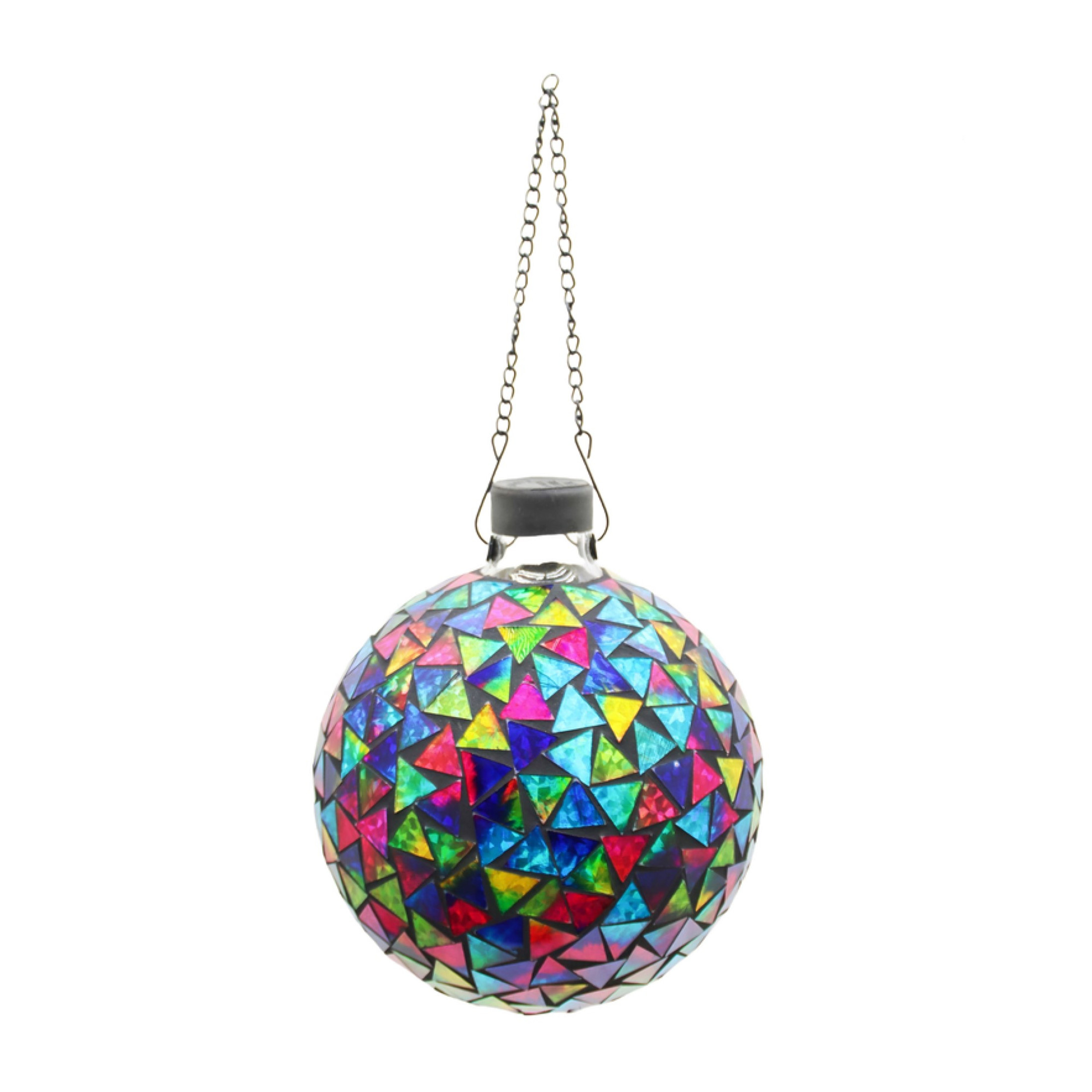 Very Cool Stuff Mosaic Glass Gazing Globe with Hanging Chain, Multicolor Triangle Tile, 10in Very Cool Stuff Mosaic Glass Gazing Globe with Hanging Chain, Multicolor Triangle Tile, 10in
