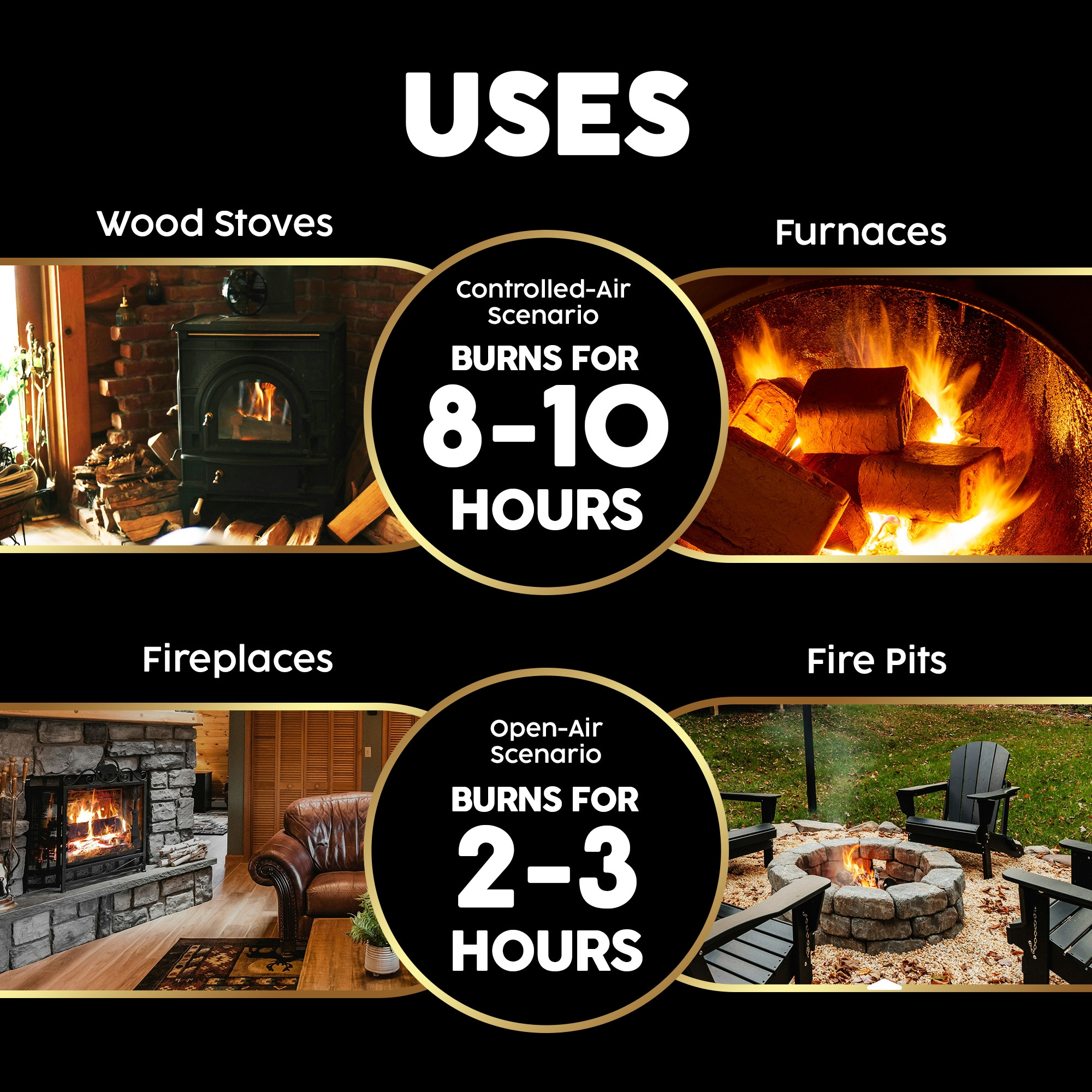 Firewood Central Envi Hardwood Fuel Blocks (3-Pack) – 100% Natural