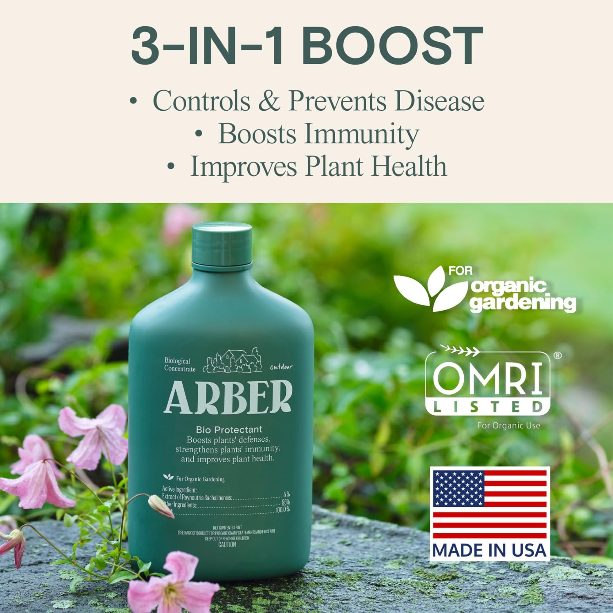 Arber Organic Bio Protectant Disease Control and Fertilizer Concentrate, 1 Pint