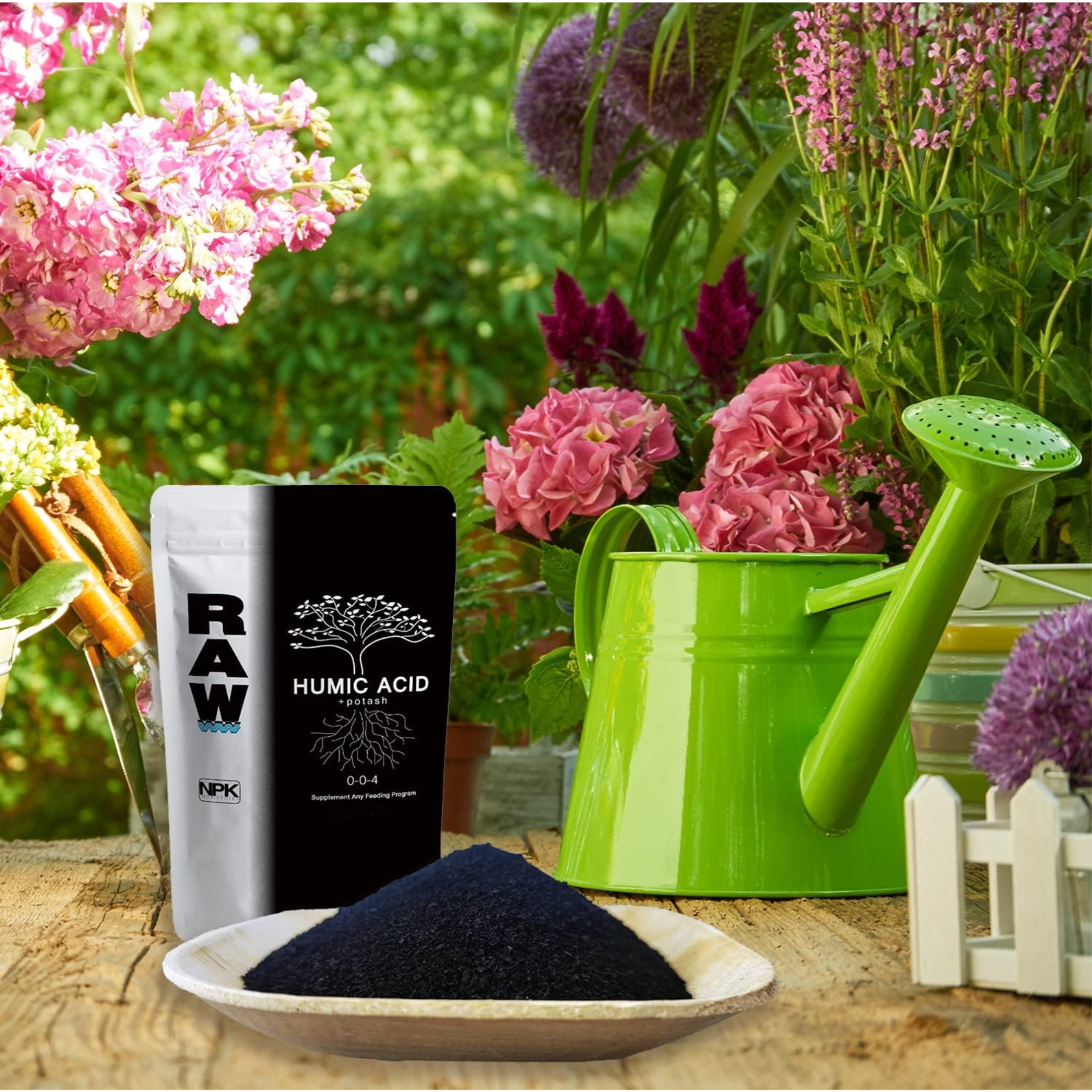 RAW Humic Acid Plus Potash Water-Soluble Fertilizer for Nutrient Absorption and Soil Structure