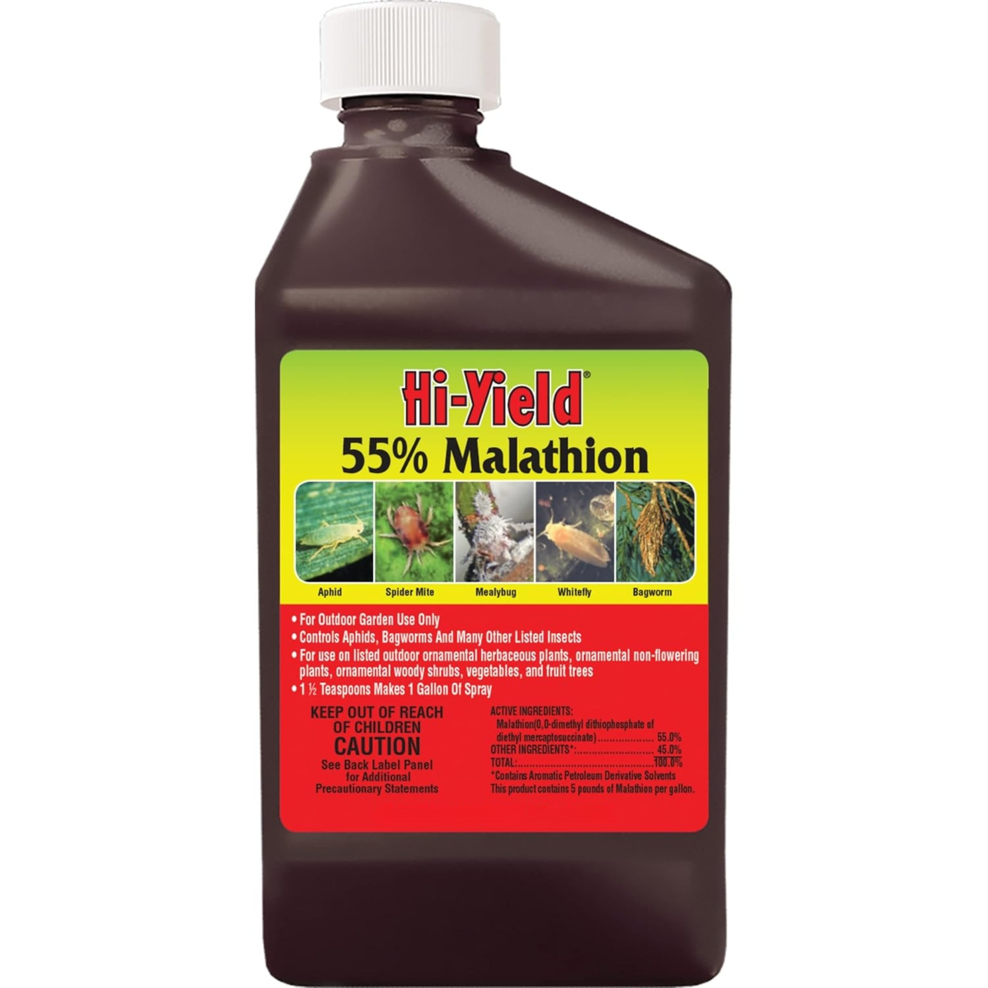 Hi-Yield 55% Malathion Insect Control Liquid Concentrate for Outdoor Gardens