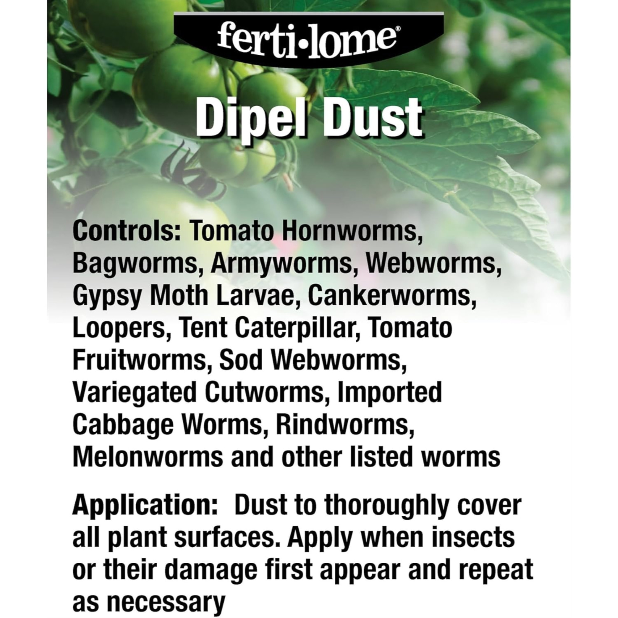Fertilome Dipel Dust Biological Insecticide for Backyard Lawns and Gardens