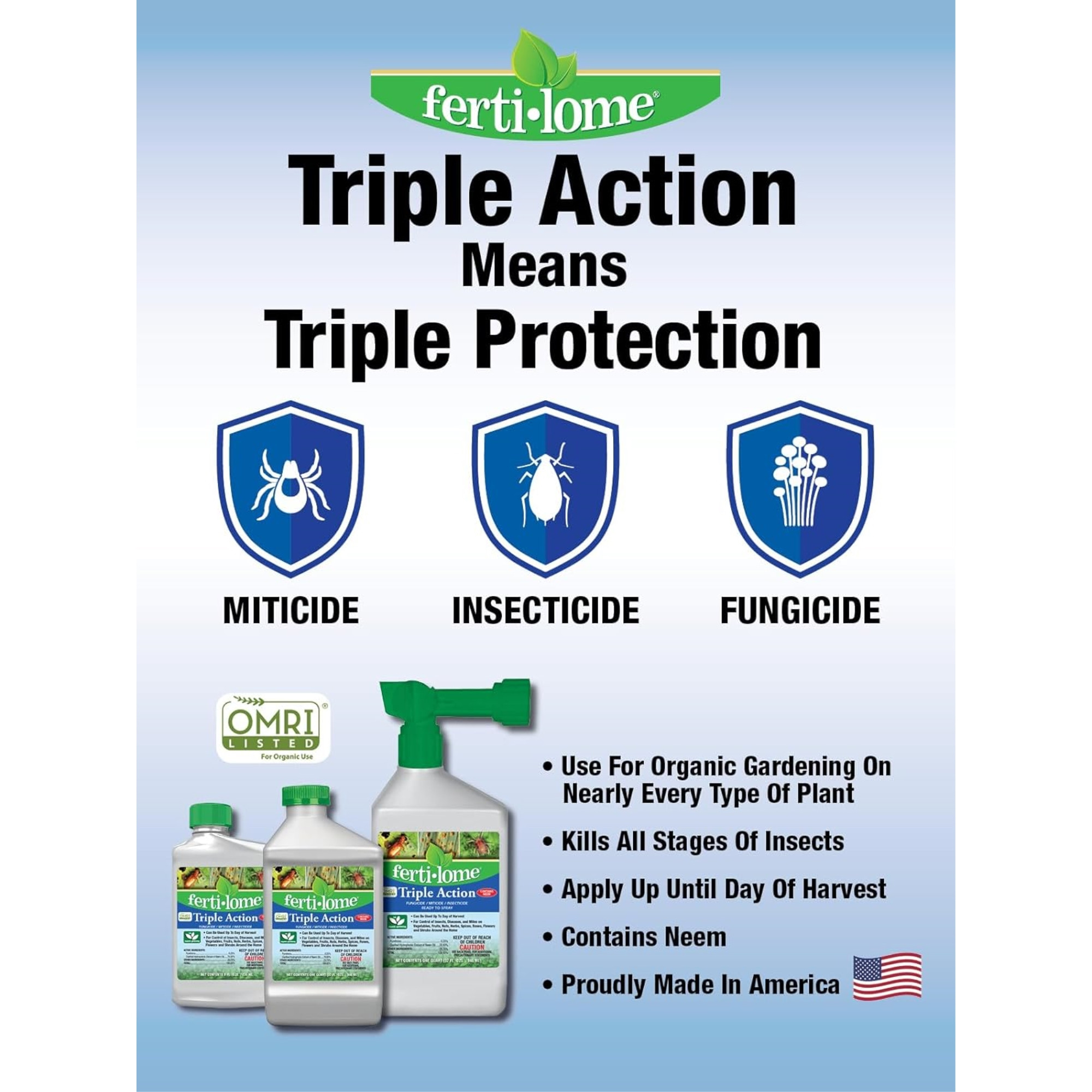 Fertilome Triple Action Fungicide, Miticide & Insecticide, 32 fl oz