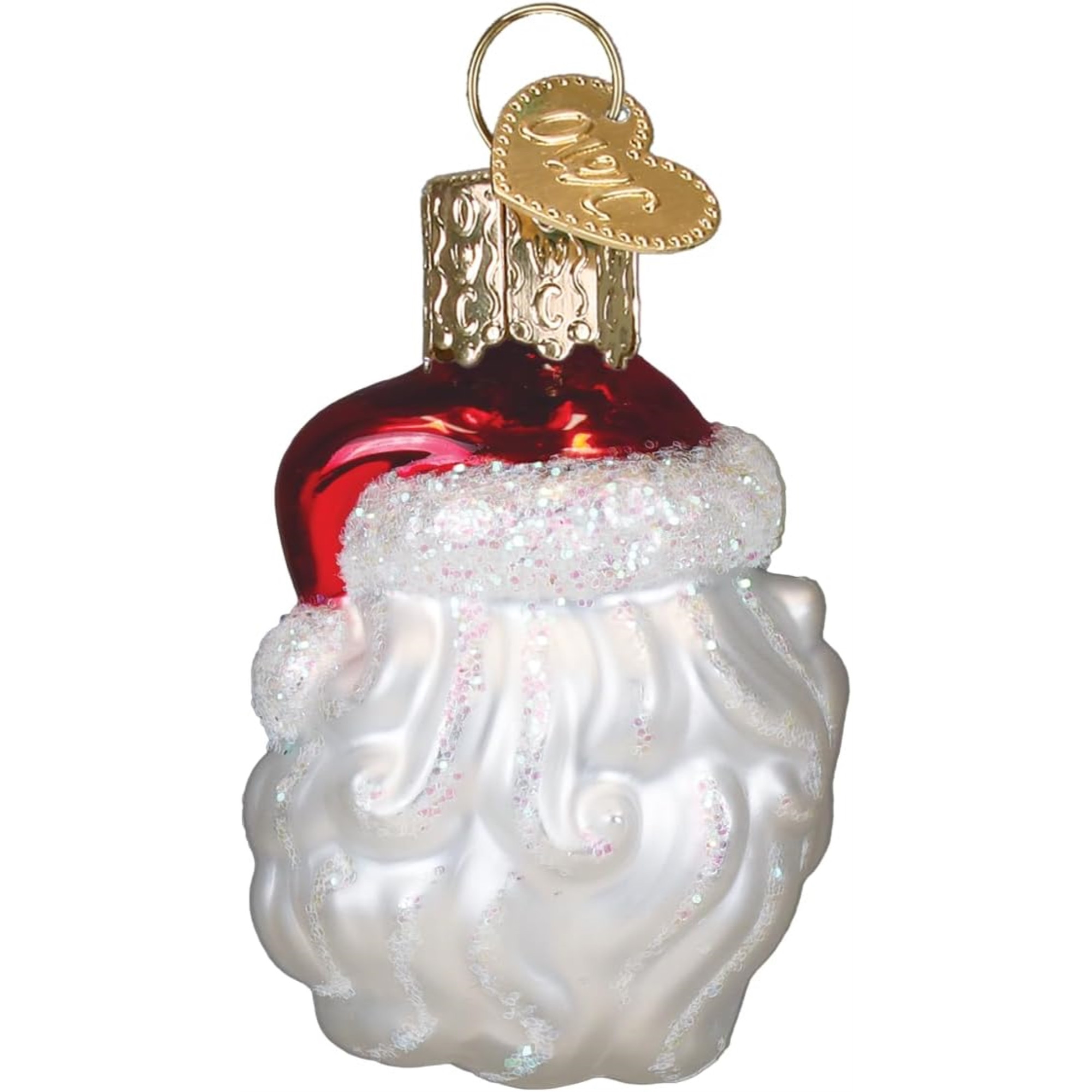 Old World Christmas Blown Glass Ornament for Christmas Tree, Mini Winking Santa