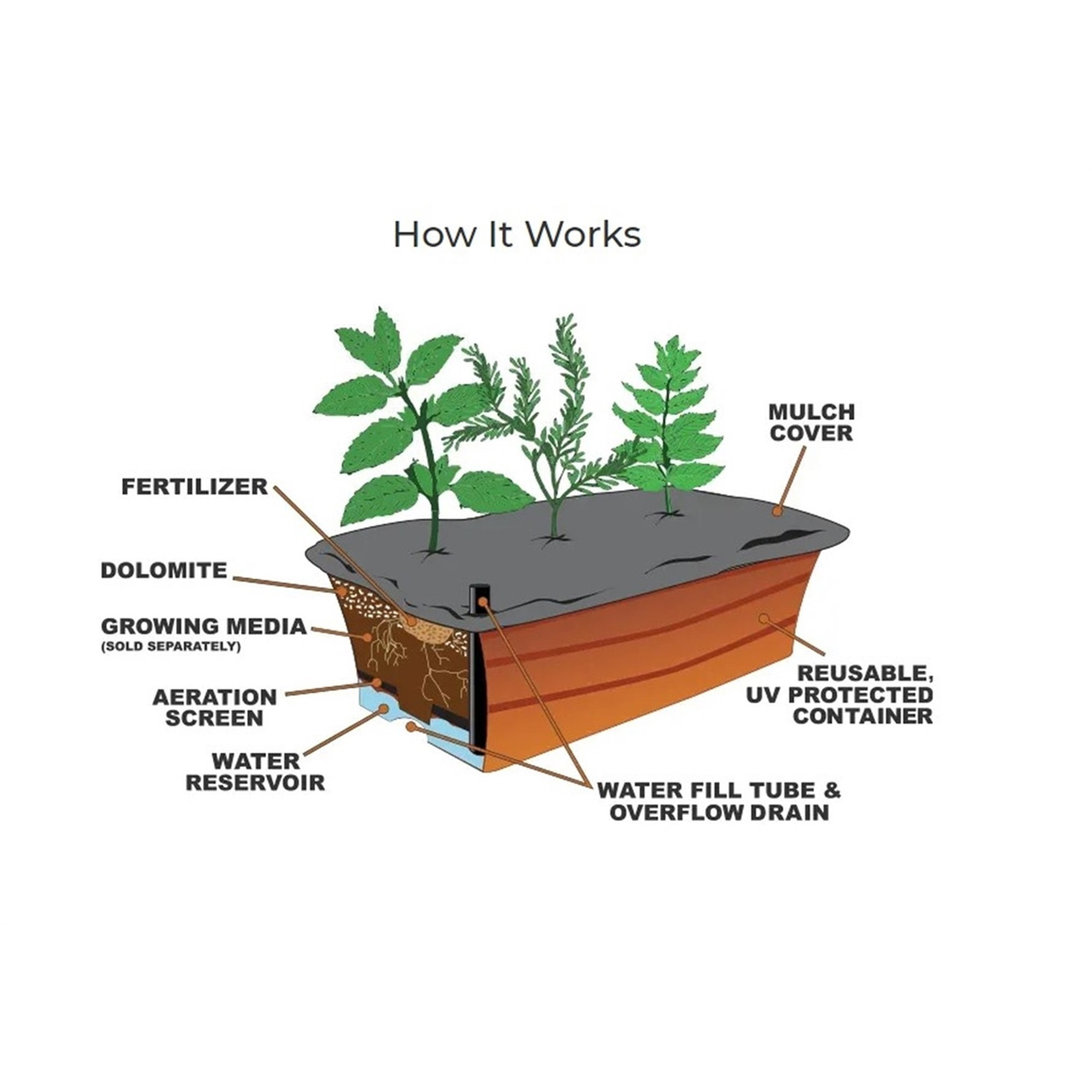Novelty Plastic EarthBox Junior Garden Kit, Natural