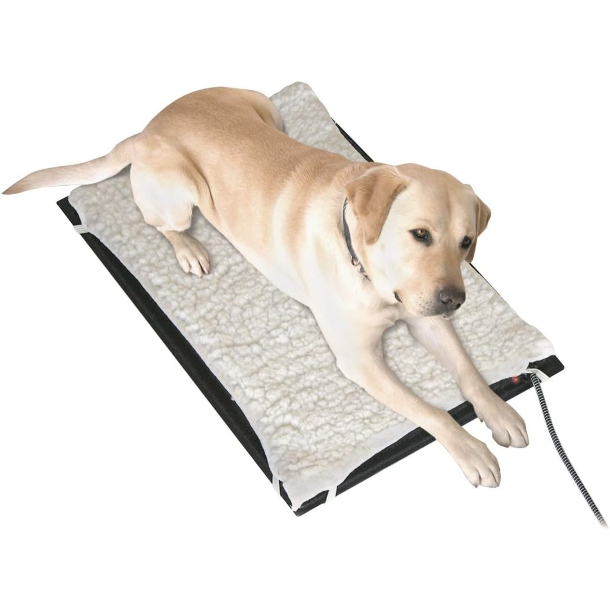 Farm Innovators Plastic Heated Pet Mat with Fleece Cover and Heavy Duty Anti Chew Cord Protector