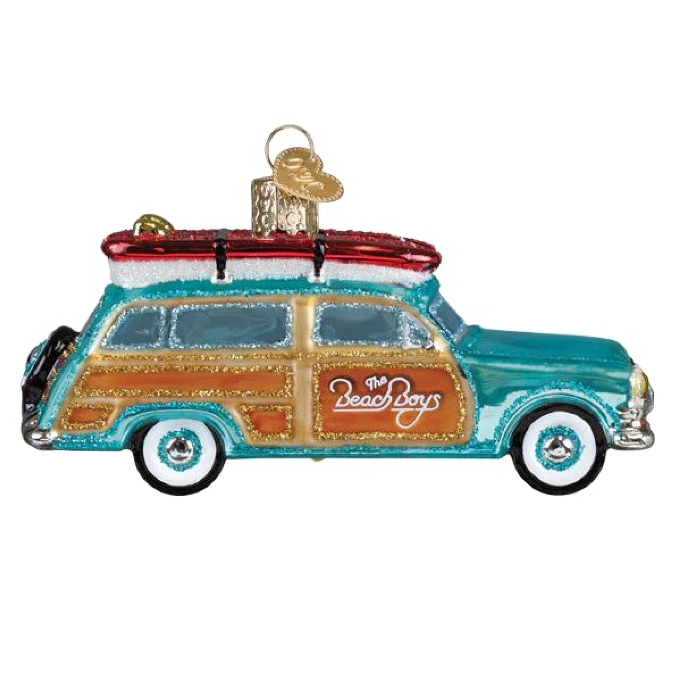 Old World Christmas Blown Glass Ornament for Christmas Tree, The Beach Boys Surfin' Woody