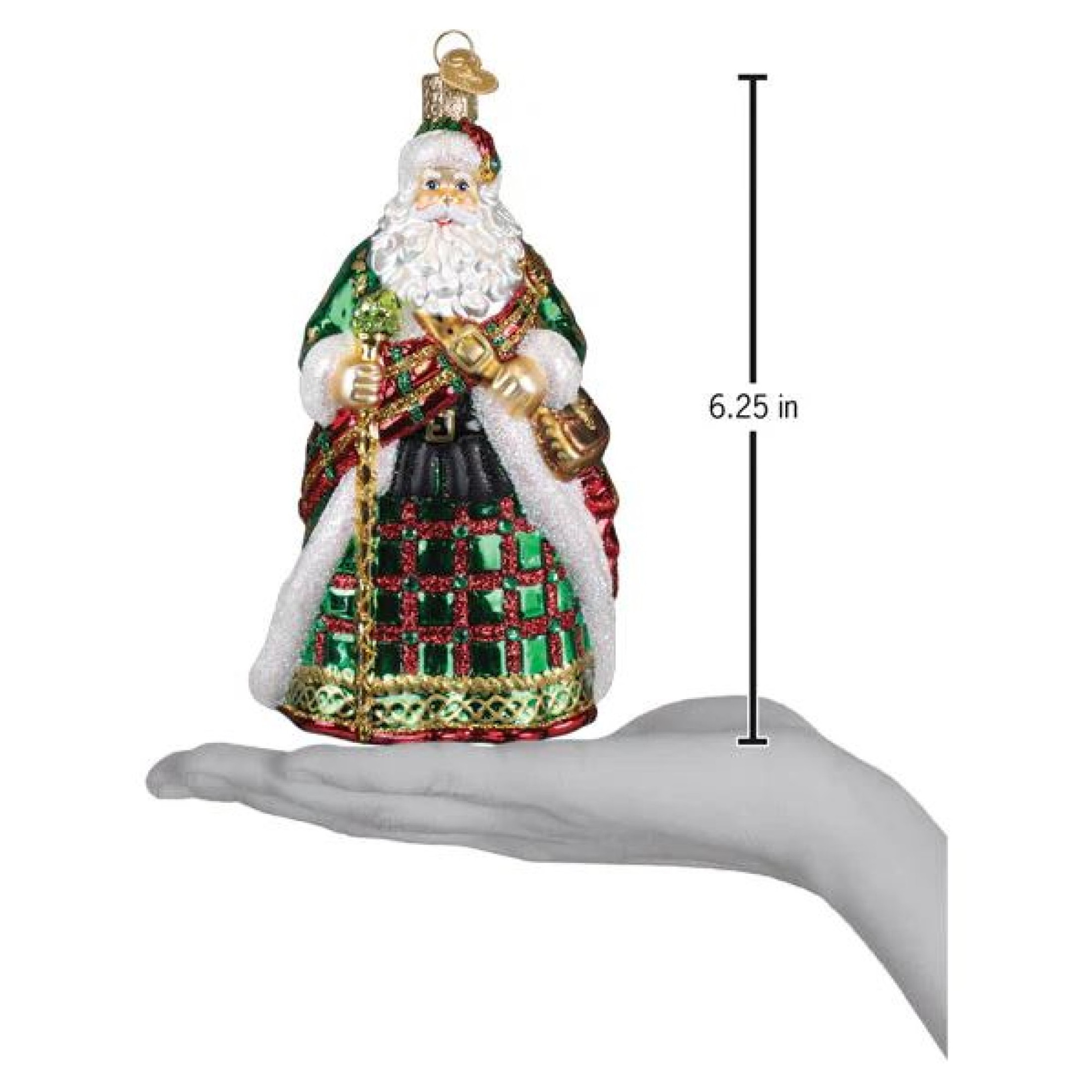 Old World Christmas Blown Glass Ornament for Christmas Tree, Irish Father Christmas