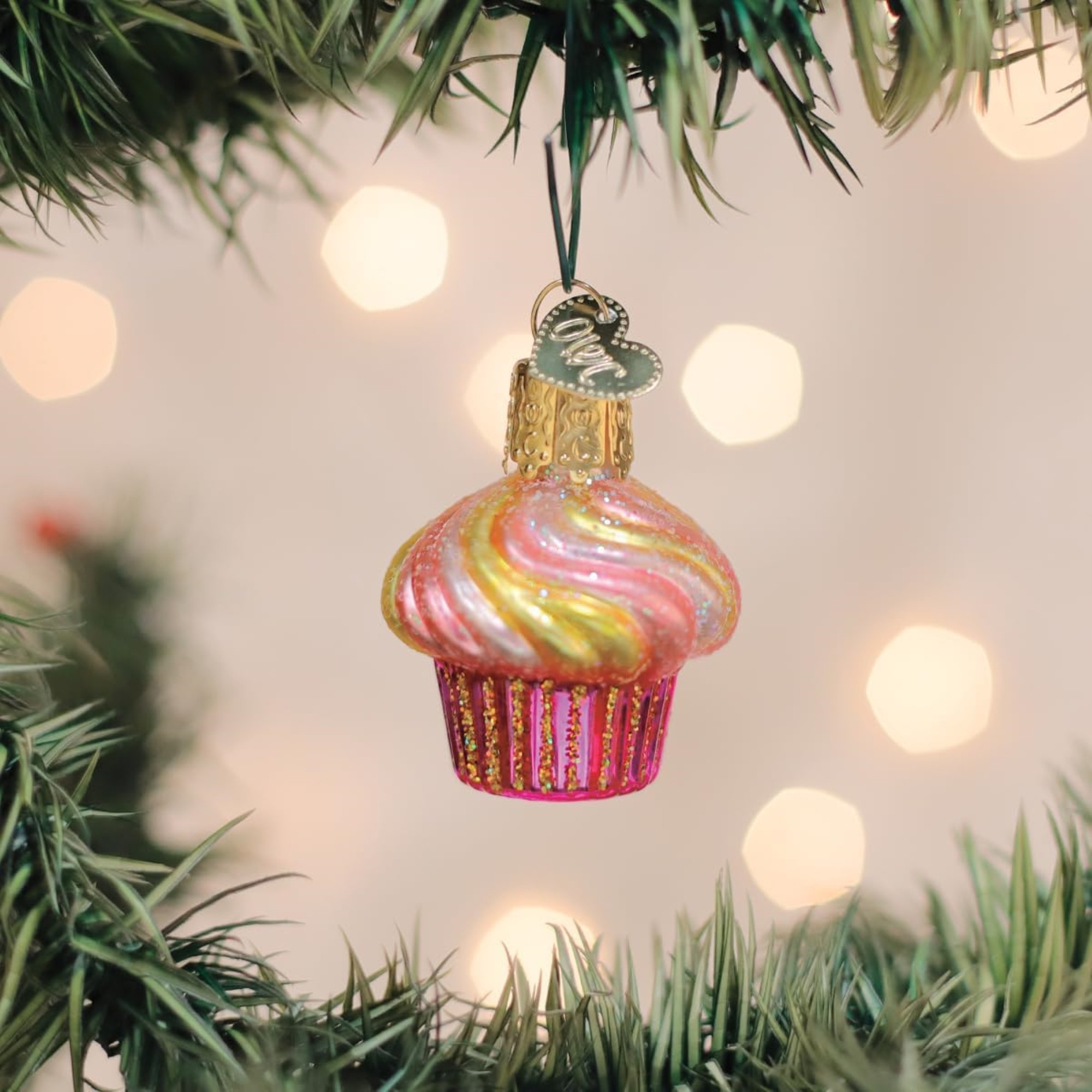 Old World Christmas Blown Glass Ornament for Christmas Tree, Gumdrops (Mini) Collection, Cupcake