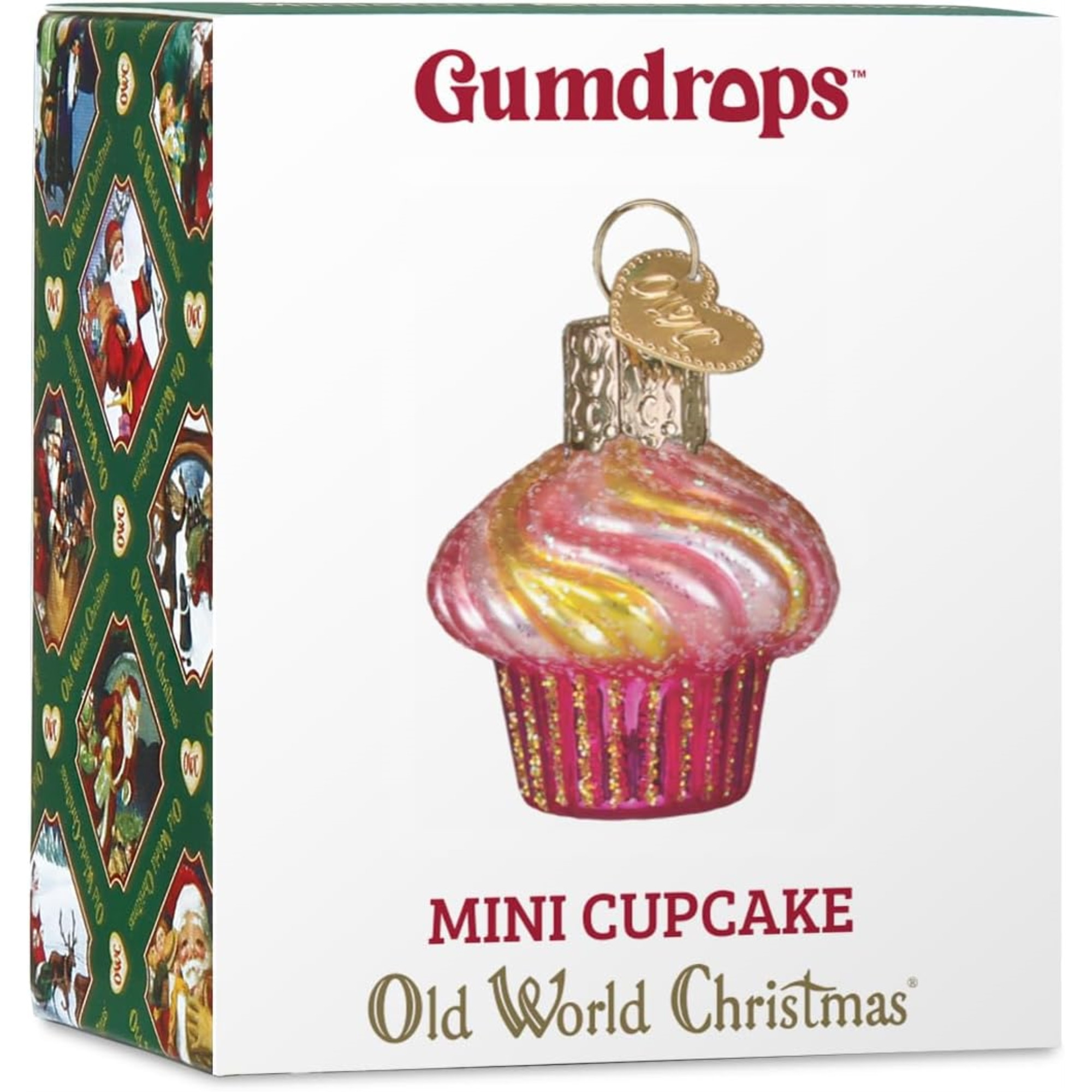Old World Christmas Blown Glass Ornament for Christmas Tree, Gumdrops (Mini) Collection, Cupcake