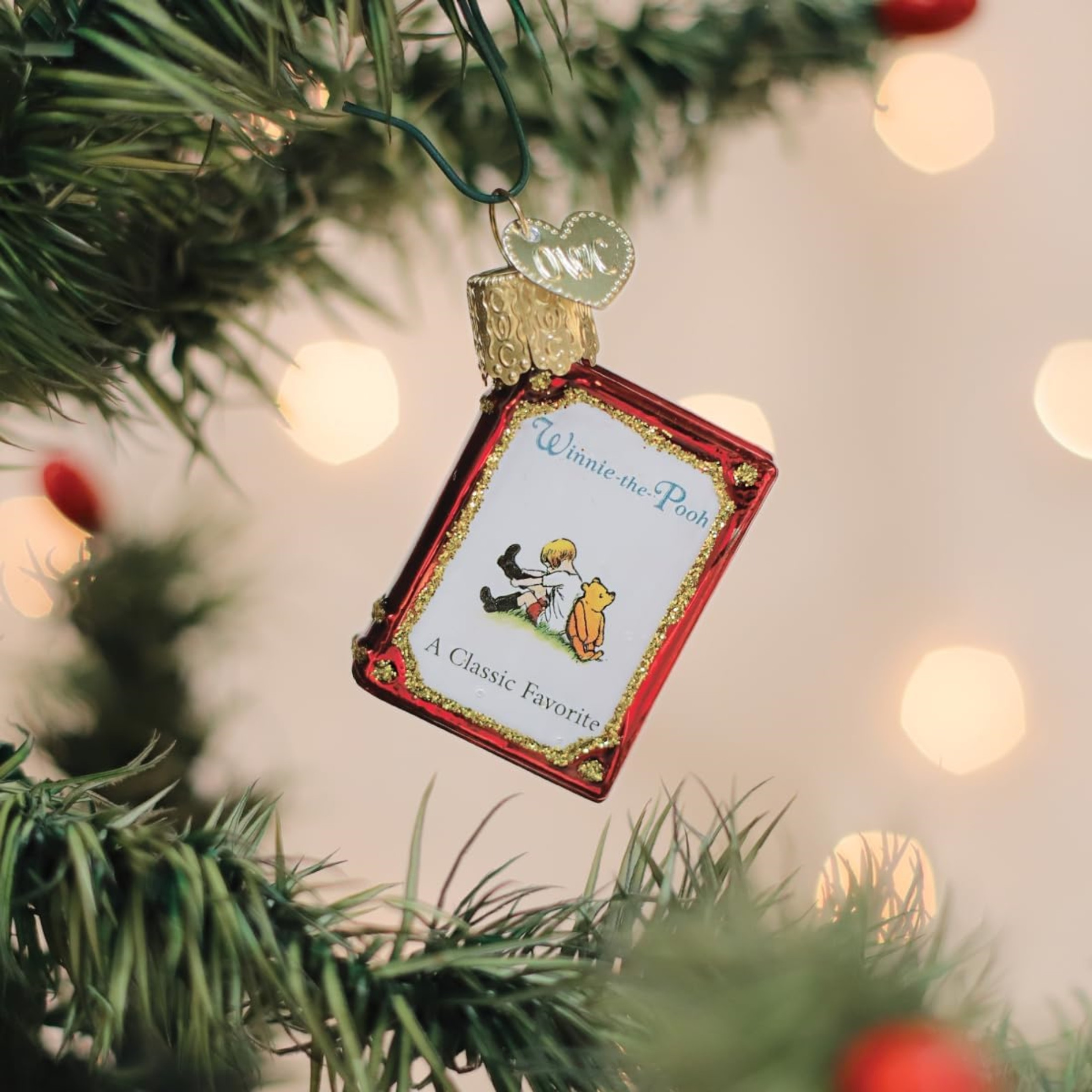 Old World Christmas Blown Glass Ornament for Christmas Tree, Gumdrops (Mini) Collection, Winnie the Pooh Book