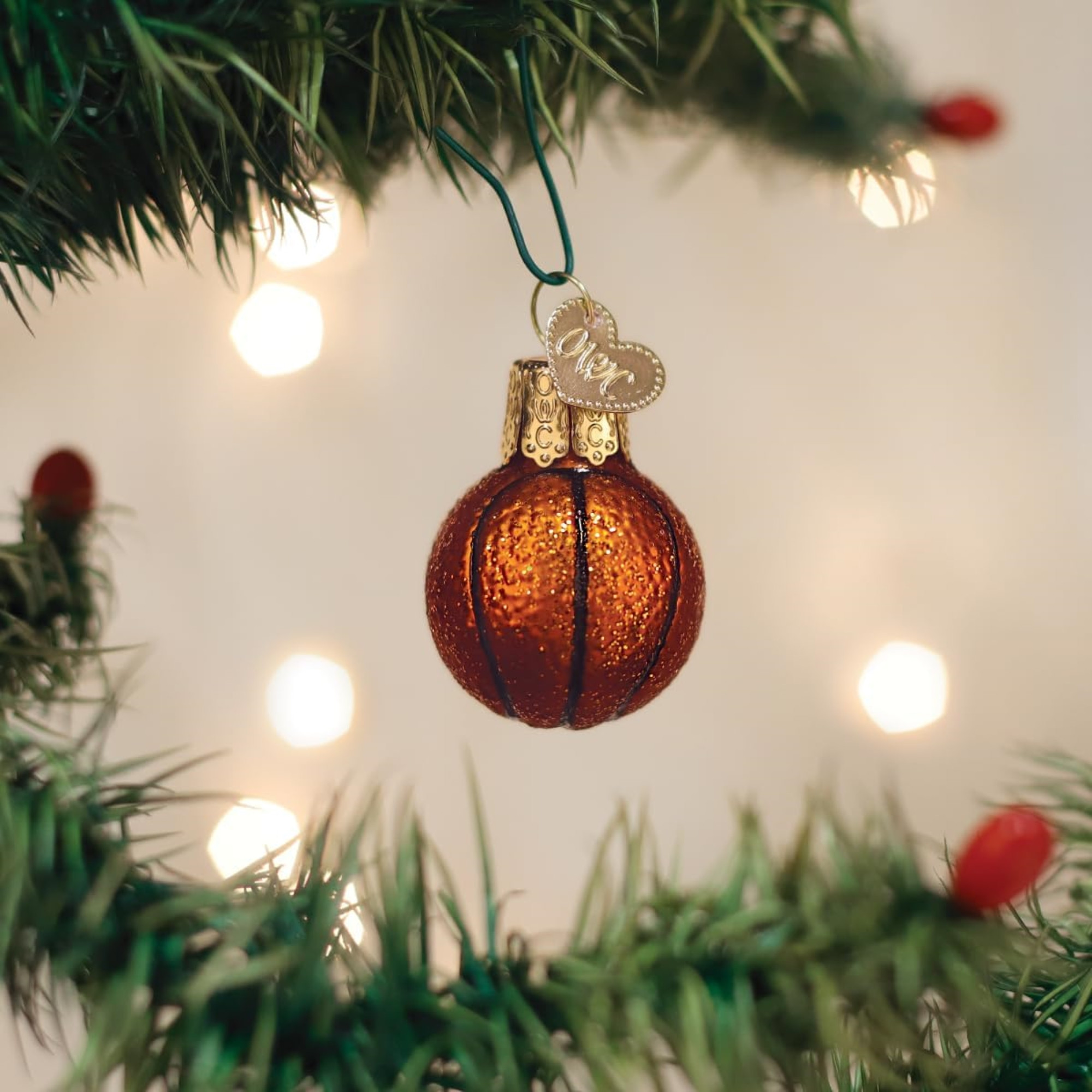 Old World Christmas Blown Glass Ornament for Christmas Tree, Gumdrops (Mini) Collection, Basketball