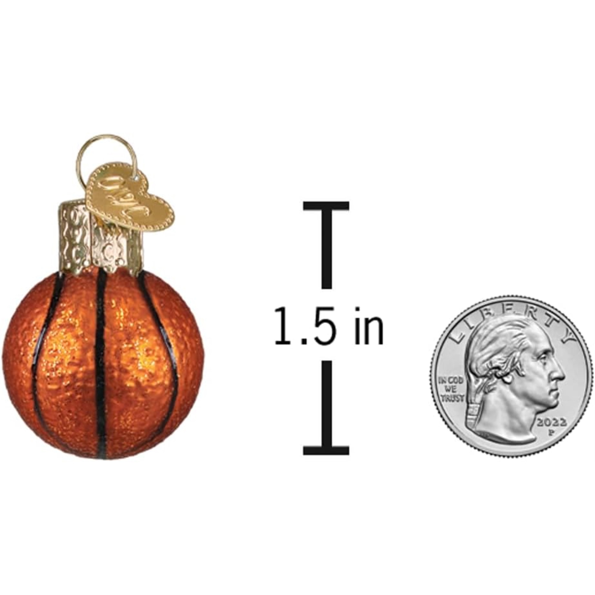 Old World Christmas Blown Glass Ornament for Christmas Tree, Gumdrops (Mini) Collection, Basketball