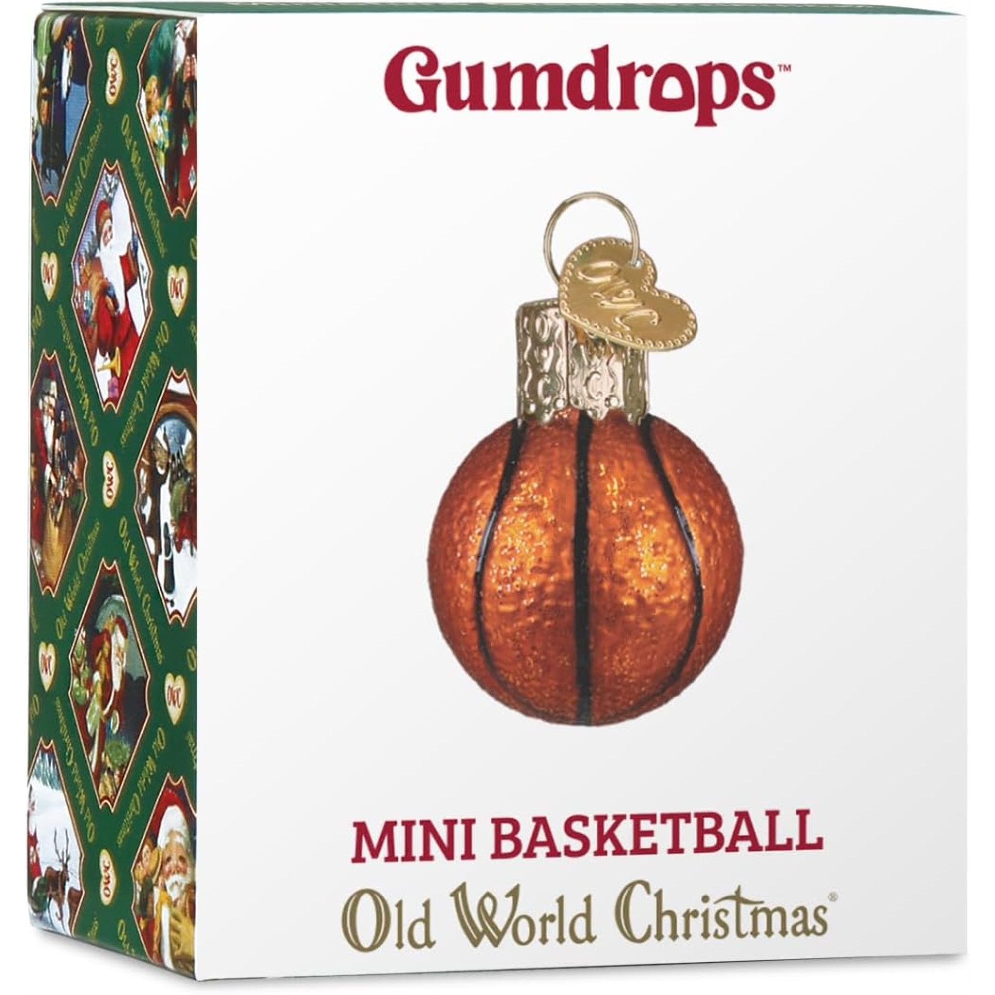 Old World Christmas Blown Glass Ornament for Christmas Tree, Gumdrops (Mini) Collection, Basketball