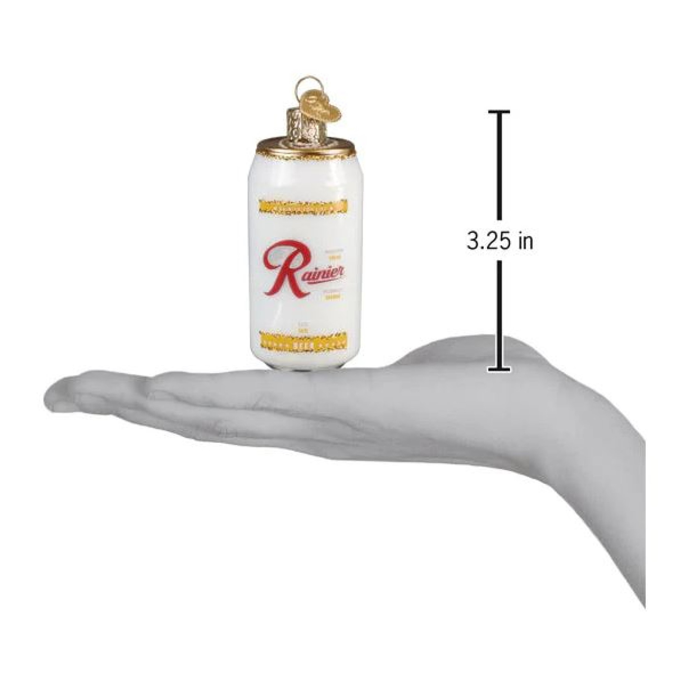 Old World Christmas Blown Glass Ornament for Christmas Tree, Rainier Beer Can