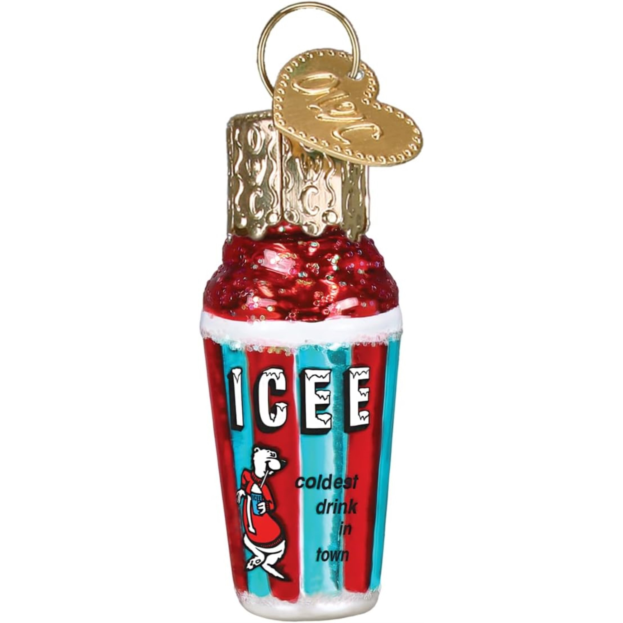Old World Christmas Blown Glass Mini Ornament for Christmas Tree, Icee