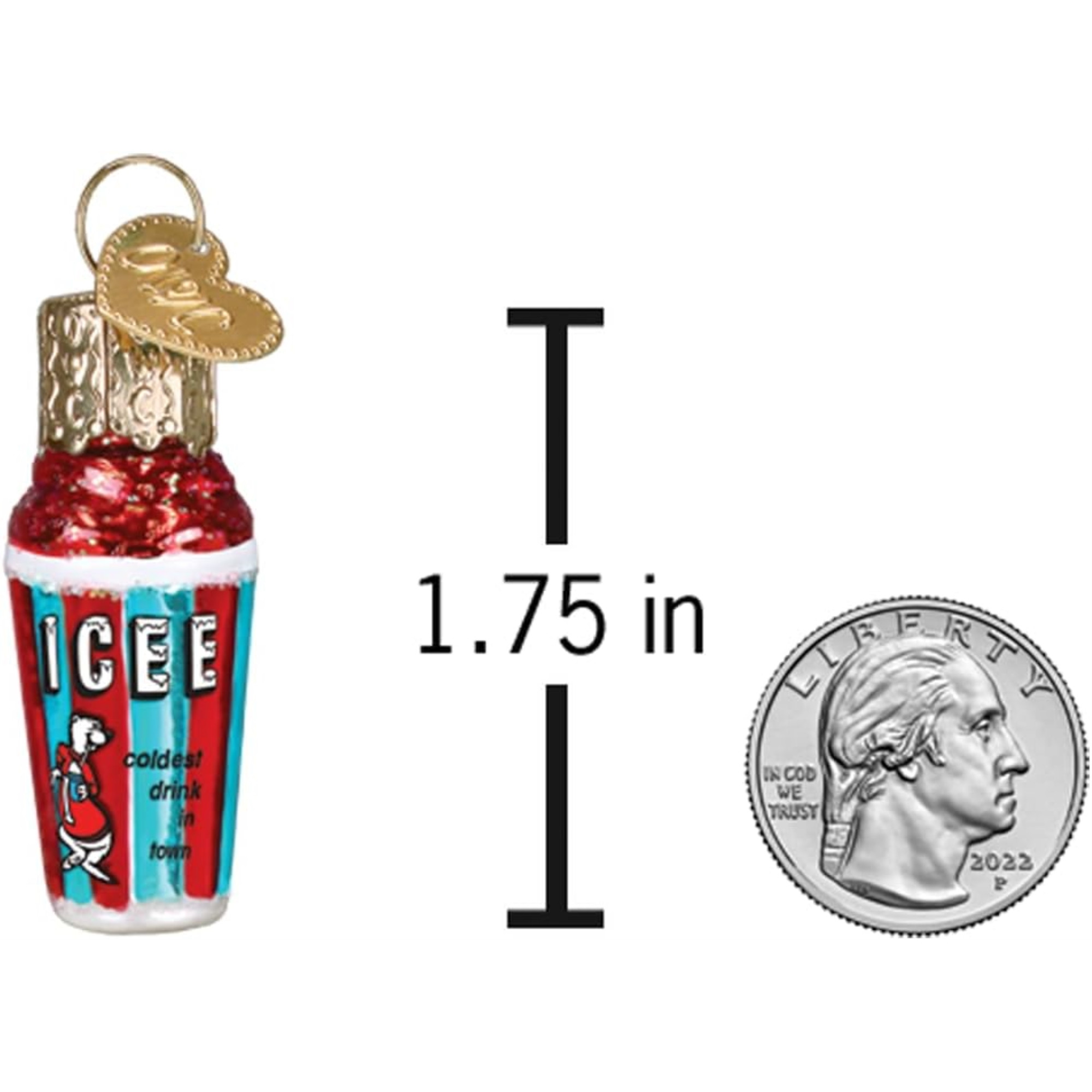 Old World Christmas Blown Glass Mini Ornament for Christmas Tree, Icee