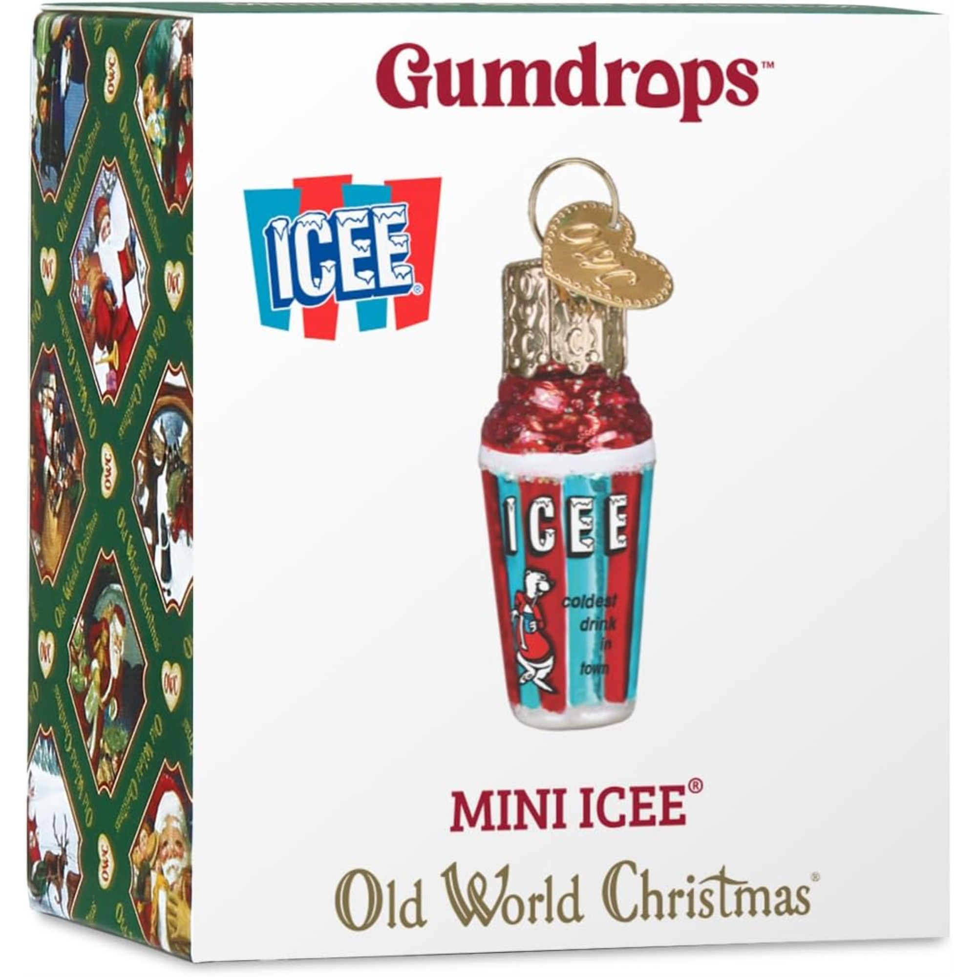 Old World Christmas Blown Glass Mini Ornament for Christmas Tree, Icee