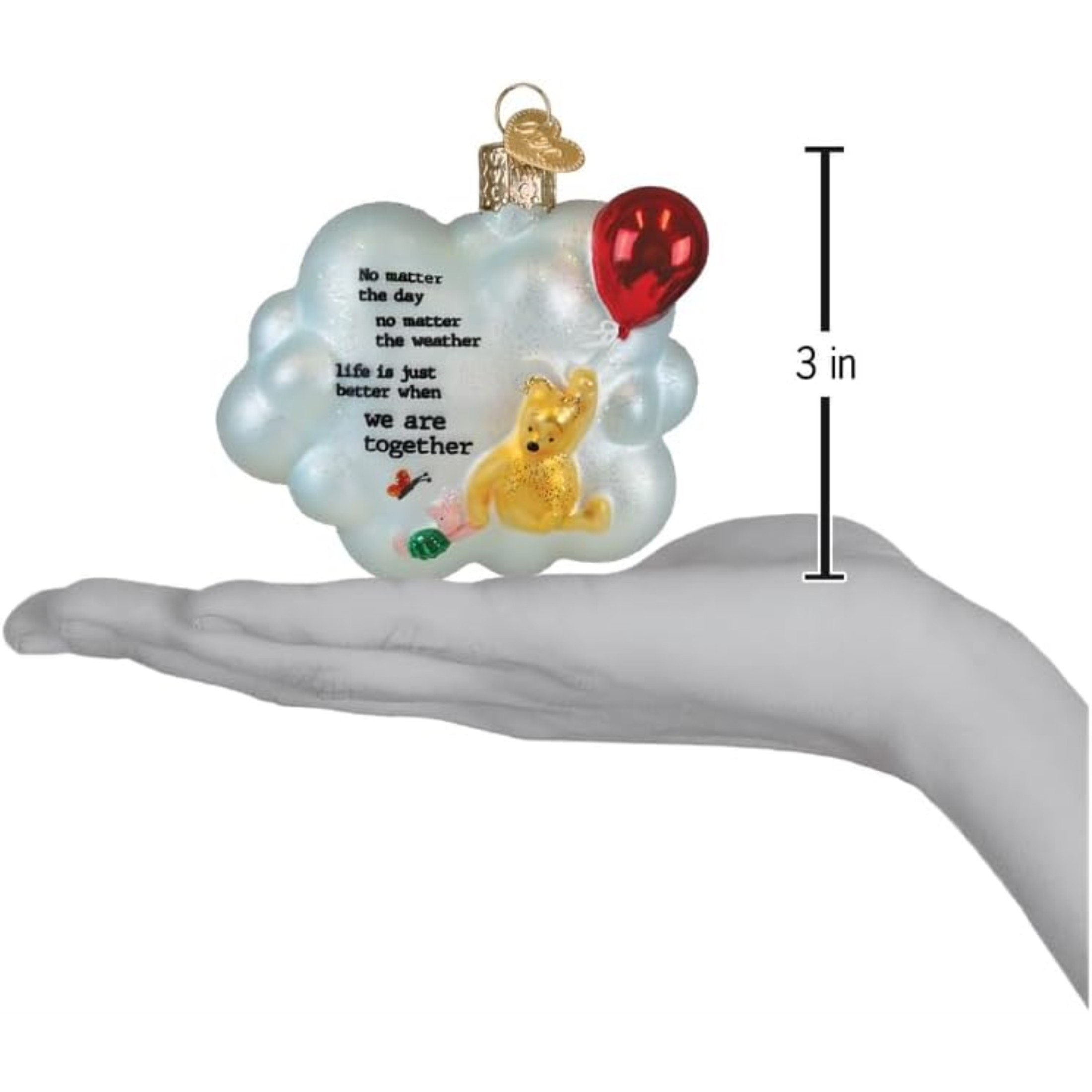 Old World Christmas Blown Glass Ornament for Christmas Tree, Winnie & Piglet Together