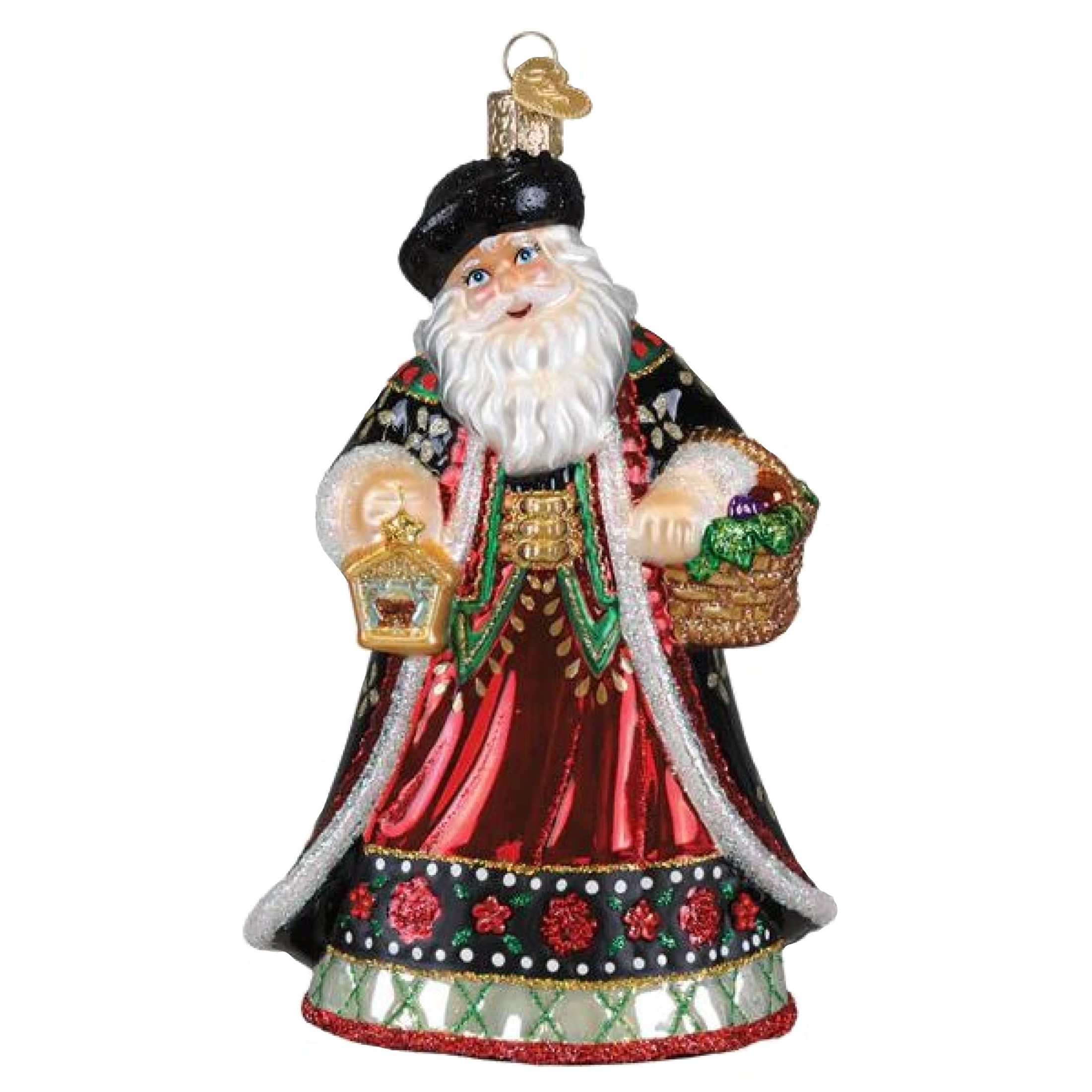 Old World Christmas Blown Glass Ornament for Christmas Tree, Slovak Father Christmas