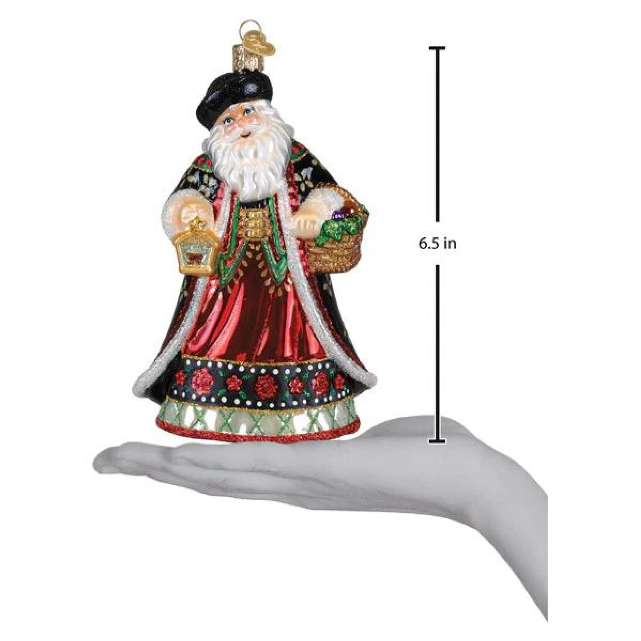 Old World Christmas Blown Glass Ornament for Christmas Tree, Slovak Father Christmas