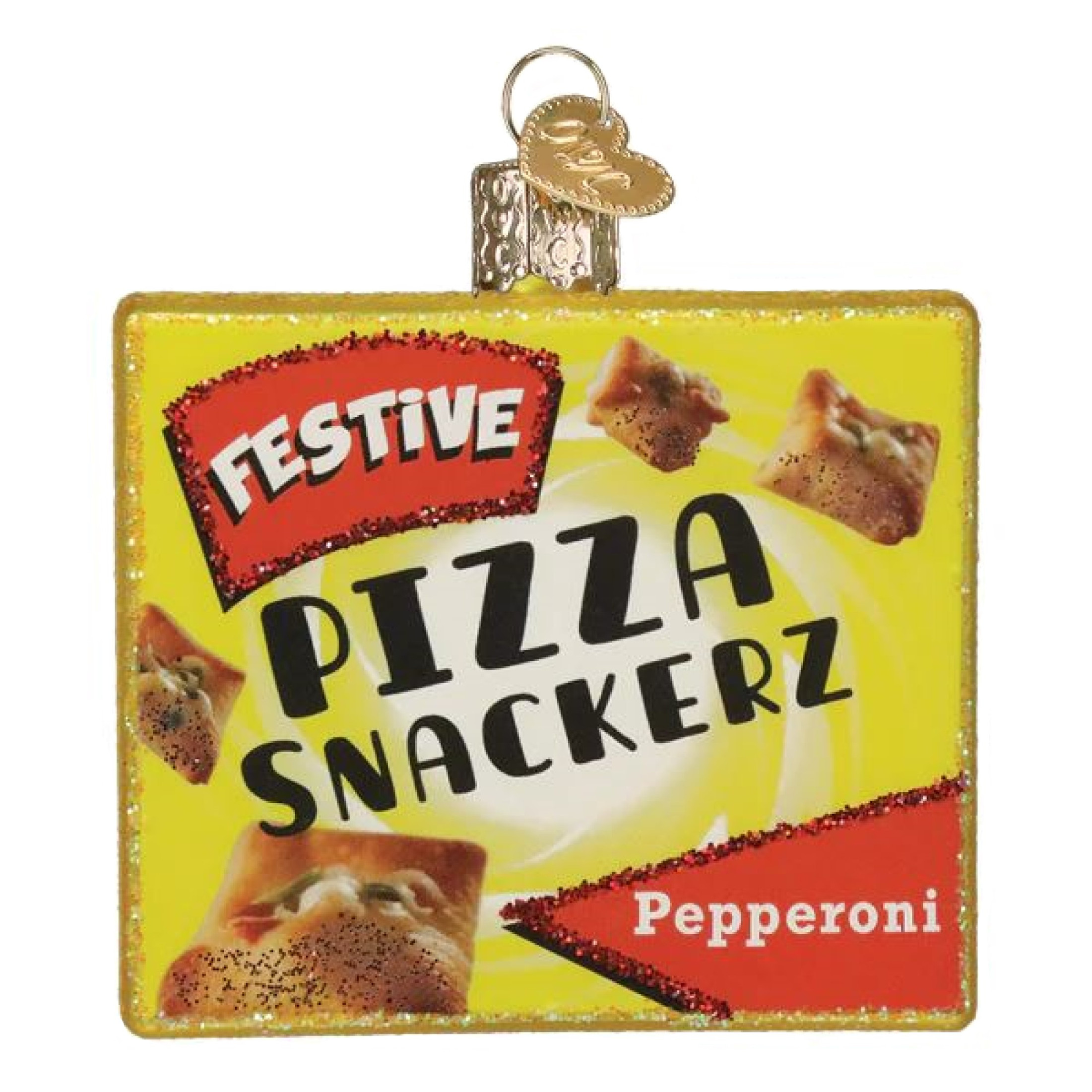 Old World Christmas Blown Glass Ornament for Christmas Tree, Pizza Snackerz