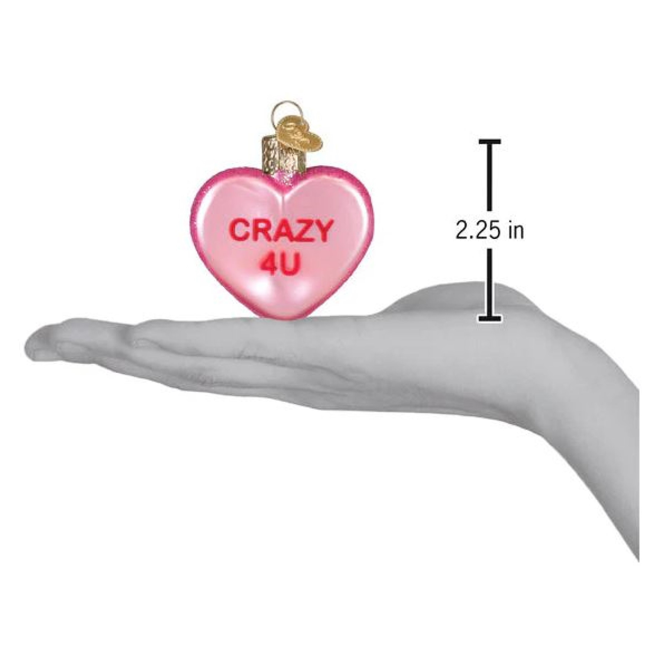 Old World Christmas Blown Glass Ornament for Christmas Tree, Conversation Hearts (Set of 3)