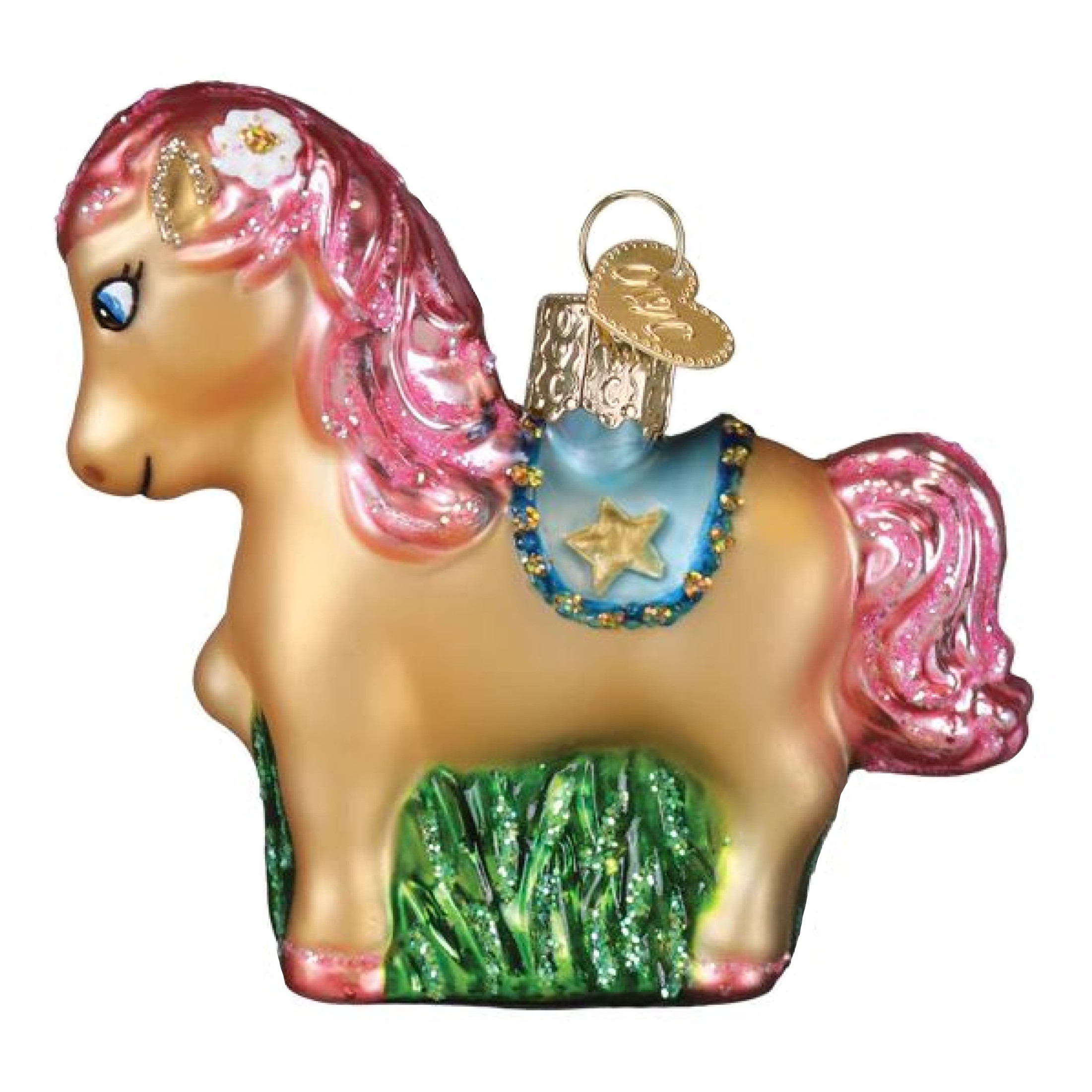 Old World Christmas Blown Glass Ornament for Christmas Tree, Playful Pony