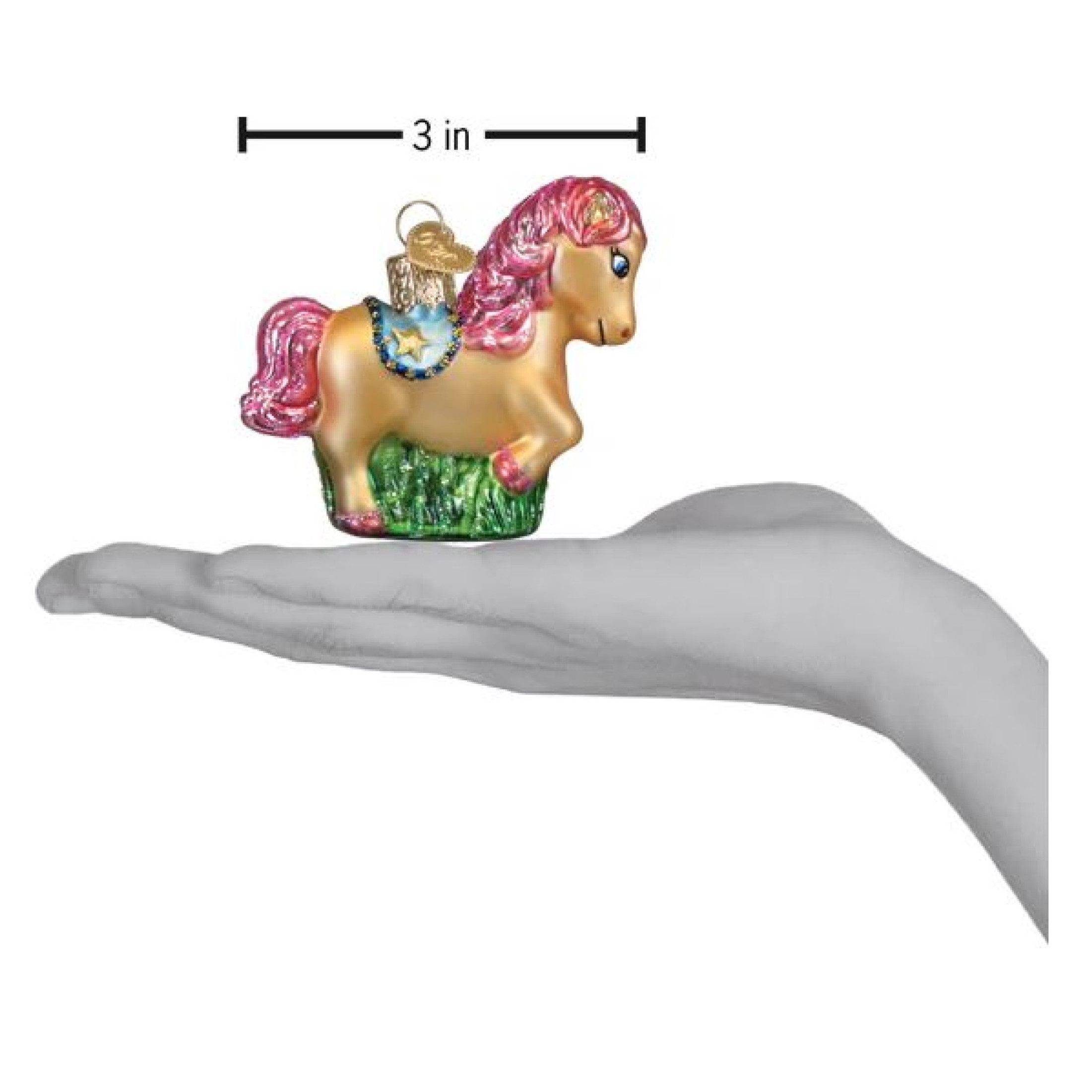 Old World Christmas Blown Glass Ornament for Christmas Tree, Playful Pony