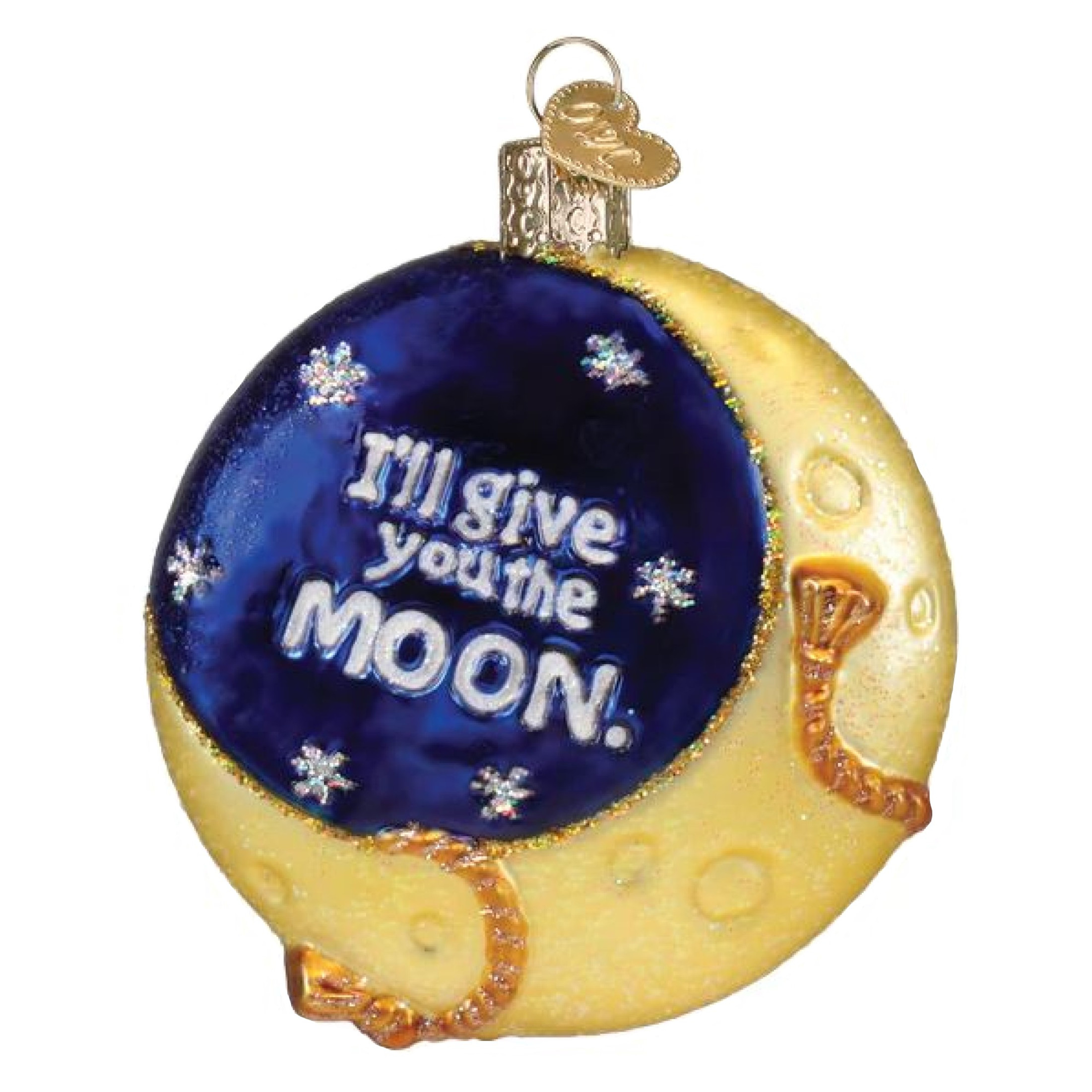Old World Christmas Blown Glass Ornament for Christmas Tree, Lasso the Moon