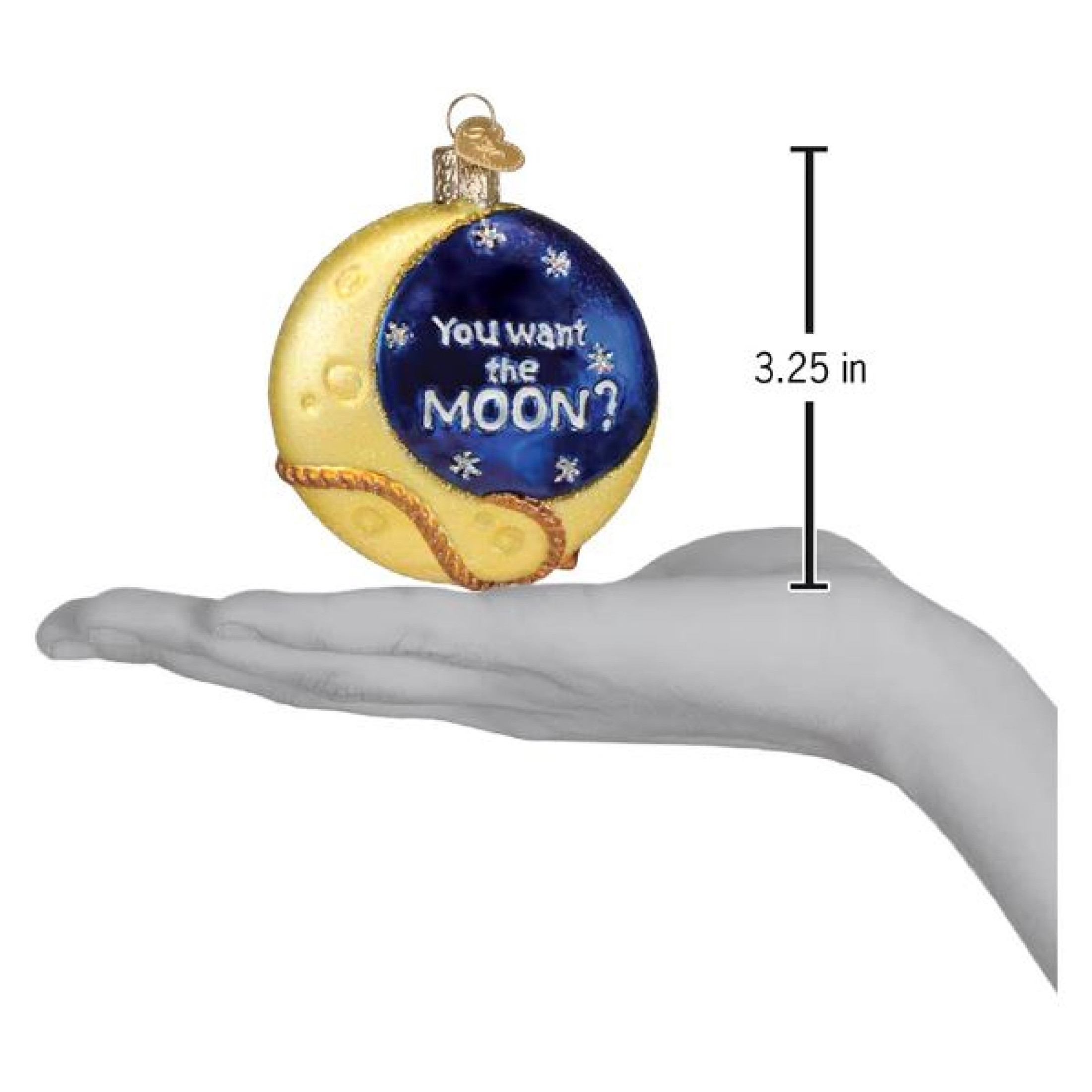 Old World Christmas Blown Glass Ornament for Christmas Tree, Lasso the Moon