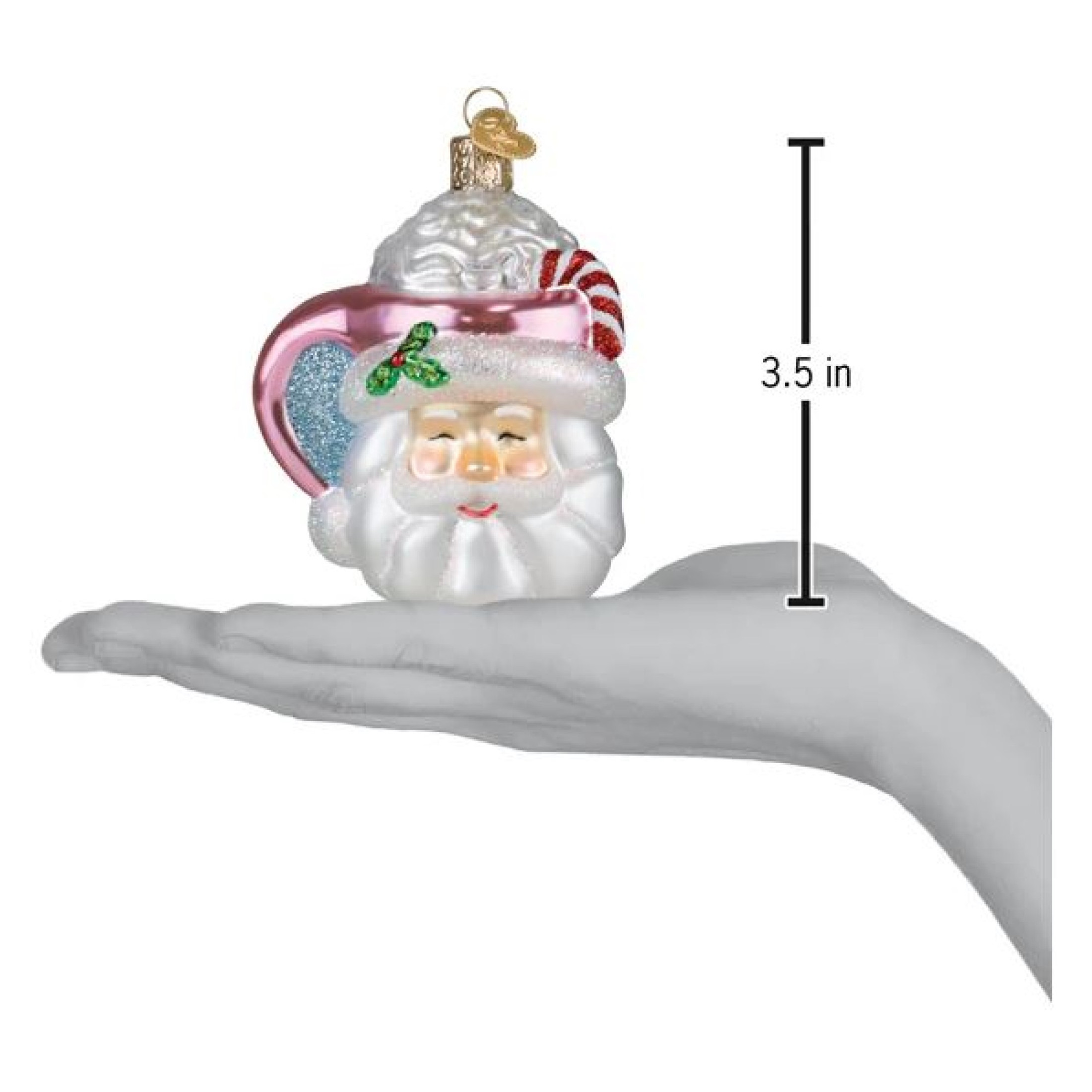 Old World Christmas Blown Glass Ornament for Christmas Tree, Papa Noel Mug