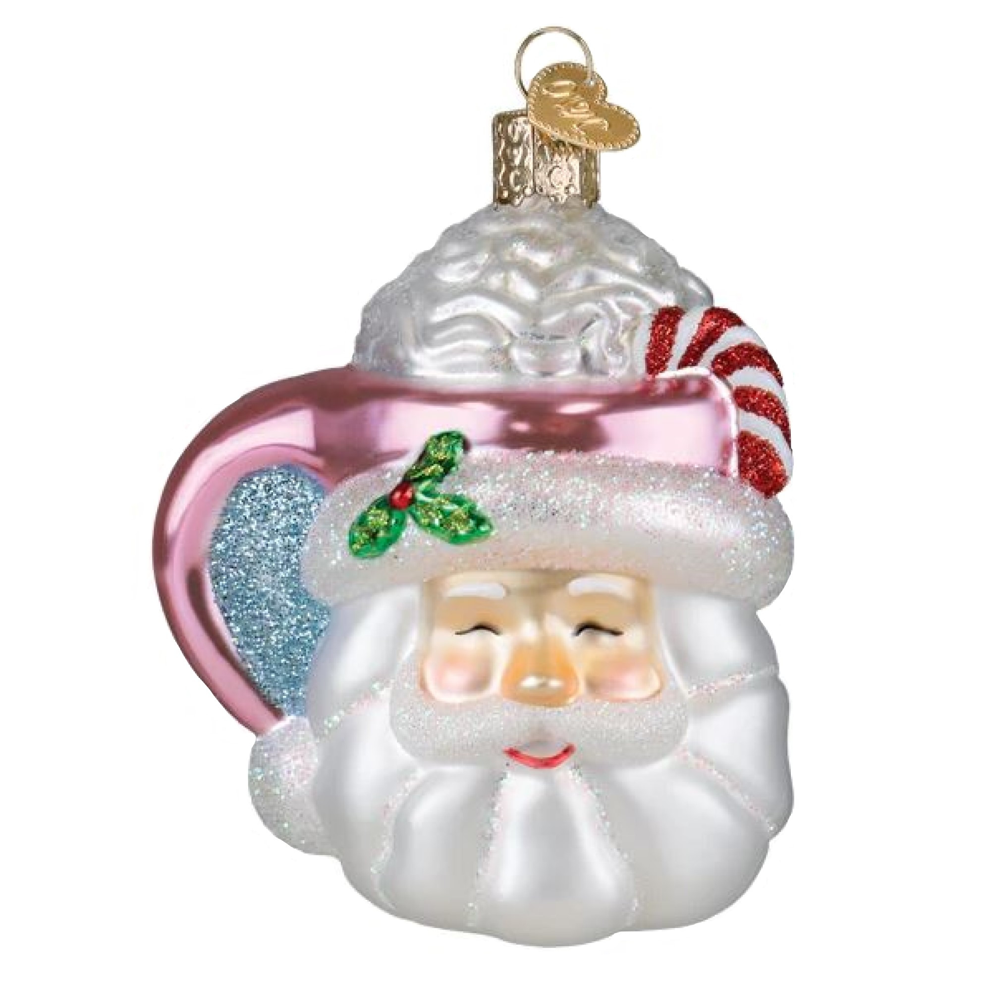 Old World Christmas Blown Glass Ornament for Christmas Tree, Papa Noel Mug