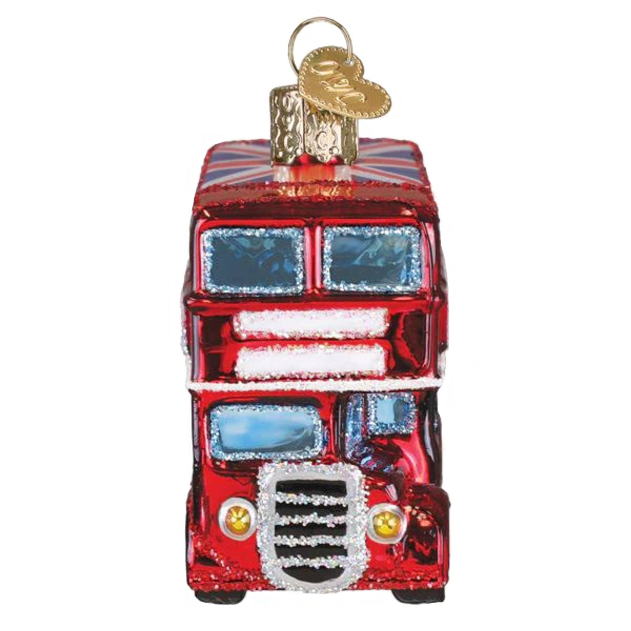 Old World Christmas Blown Glass Ornament for Christmas Tree, The Rolling Stones British Bus