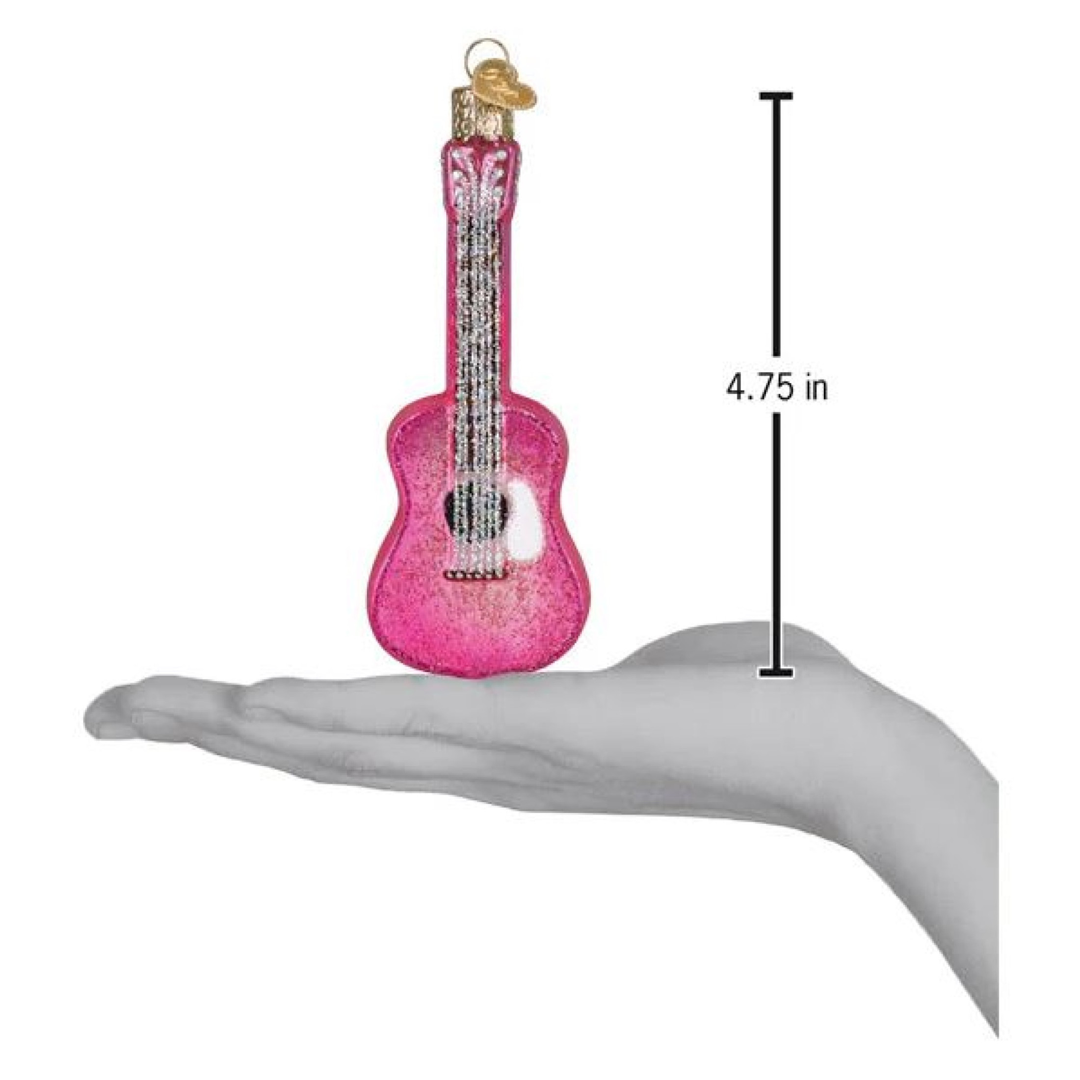 Old World Christmas Blown Glass Ornament for Christmas Tree, Glittered Glam Guitar