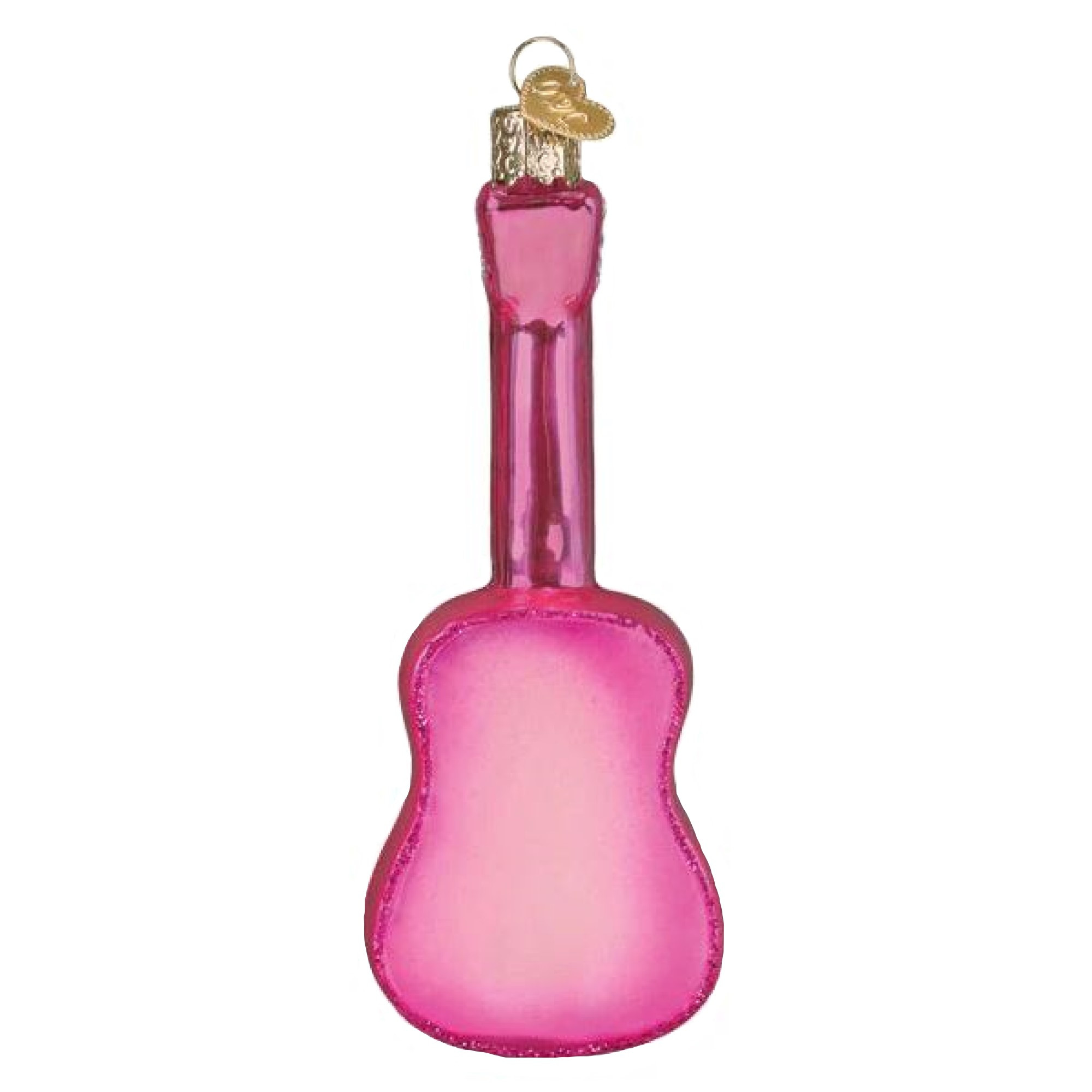 Old World Christmas Blown Glass Ornament for Christmas Tree, Glittered Glam Guitar