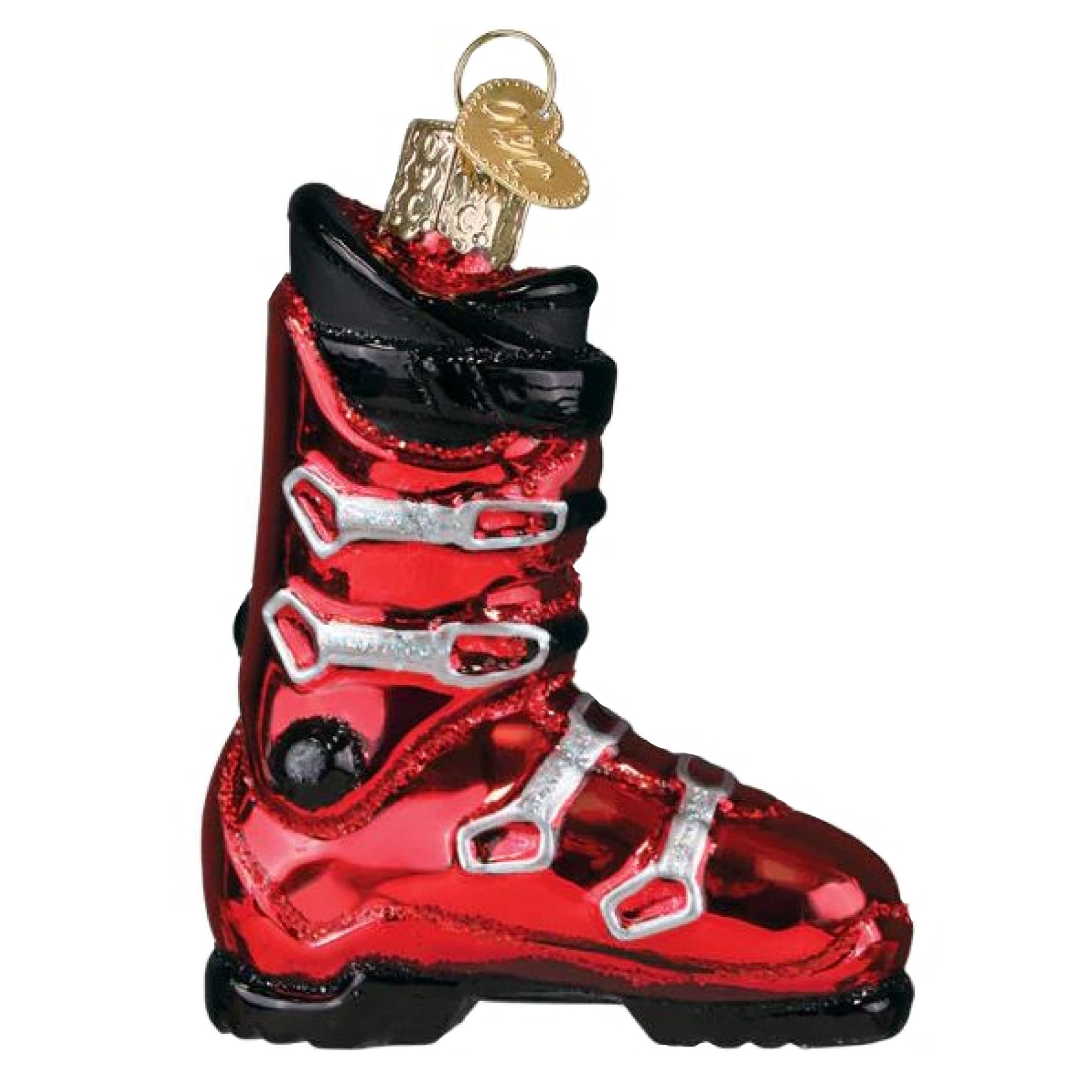 Old World Christmas Blown Glass Ornament for Christmas Tree, Ski Boot