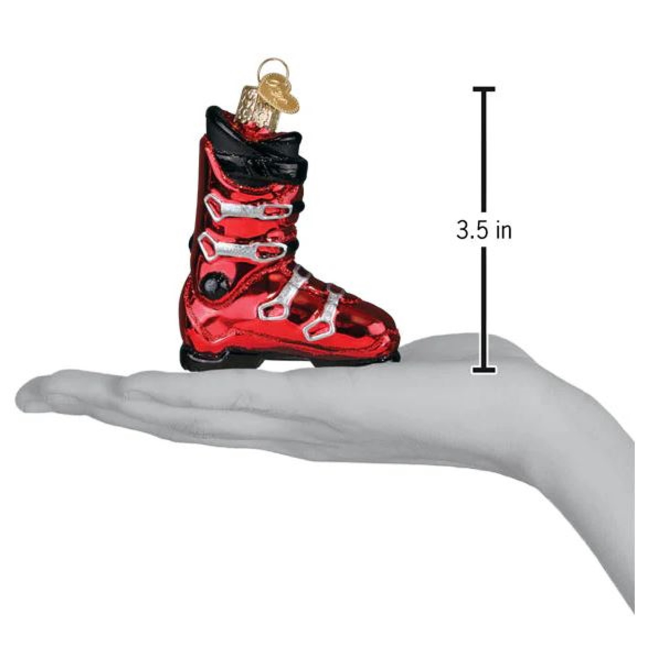 Old World Christmas Blown Glass Ornament for Christmas Tree, Ski Boot