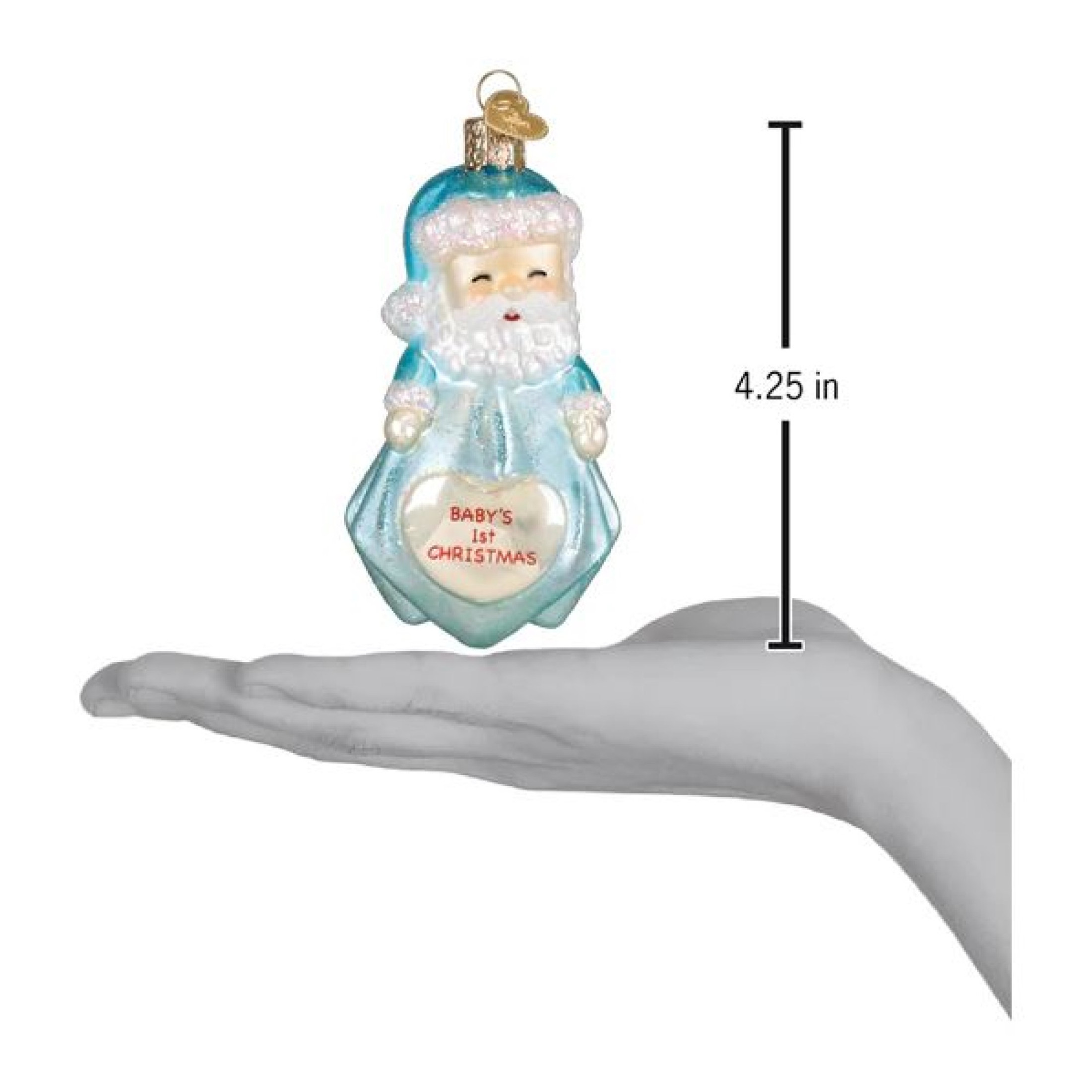 Old World Christmas Blown Glass Ornament for Christmas Tree, Baby Boy's 1st Santa Lovey