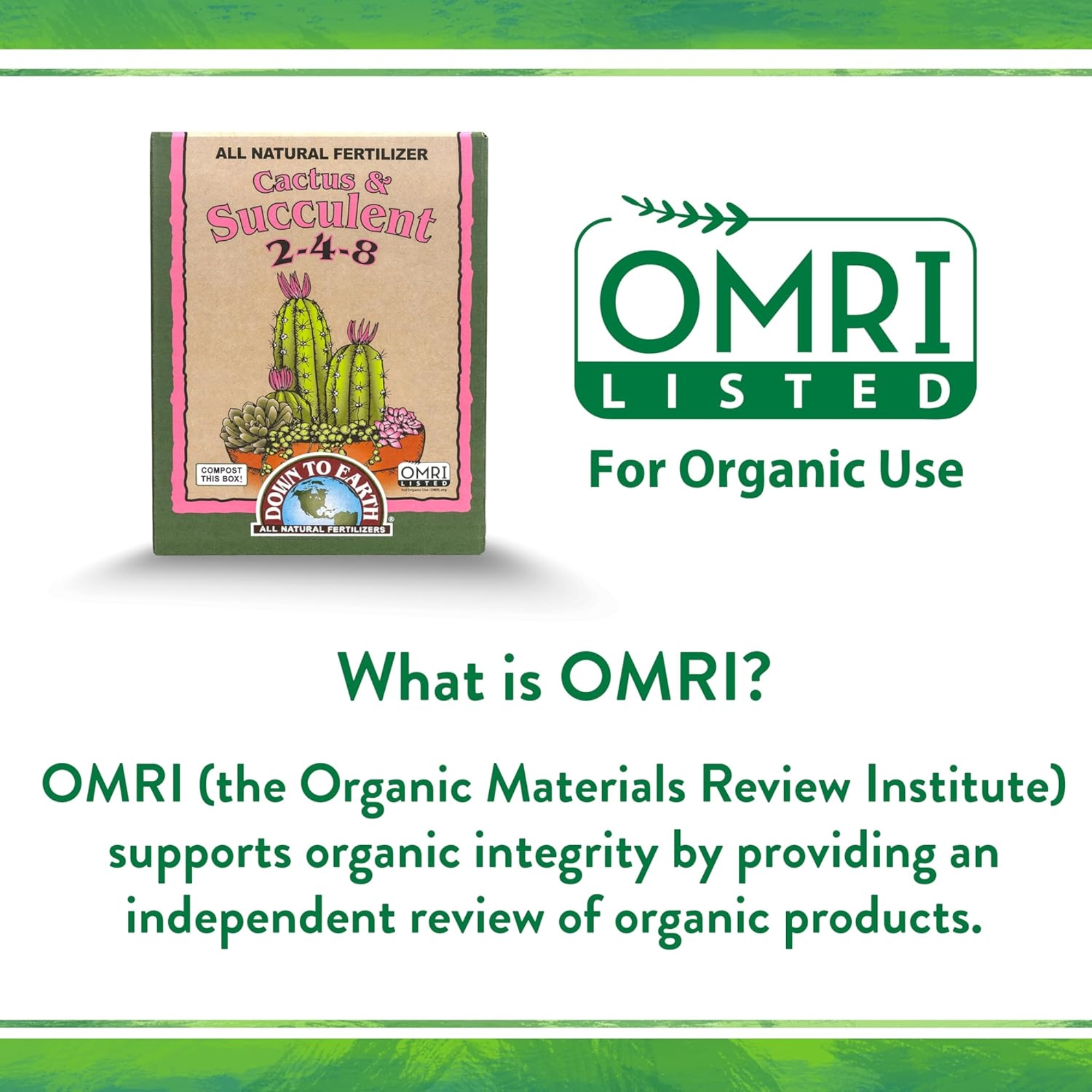 Down to Earth Cactus & Succulent 2-4-8 All Natural Fertilizer